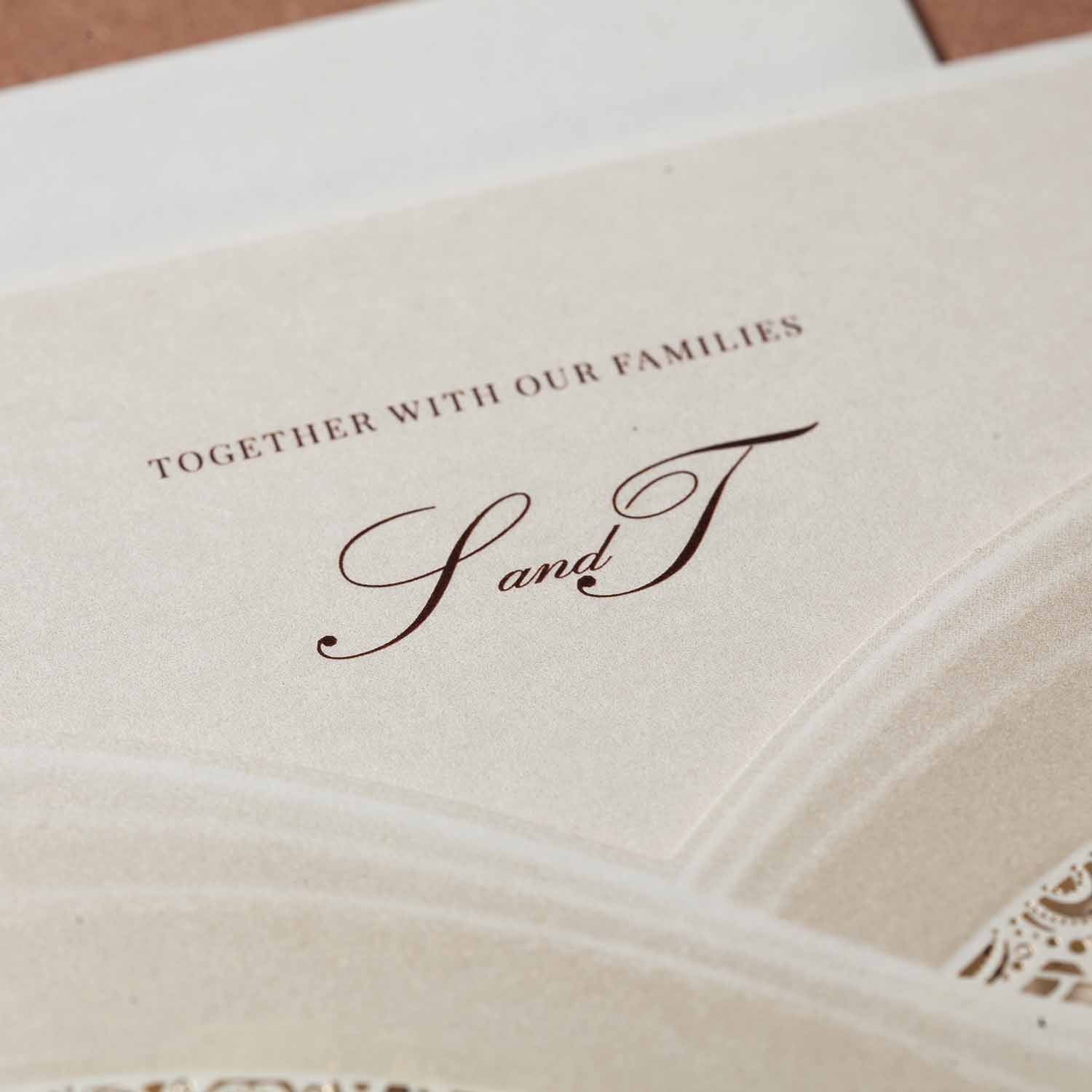 Laser cut wedding invitations - CW060 - Personalised - Younique Gifts Melbourne