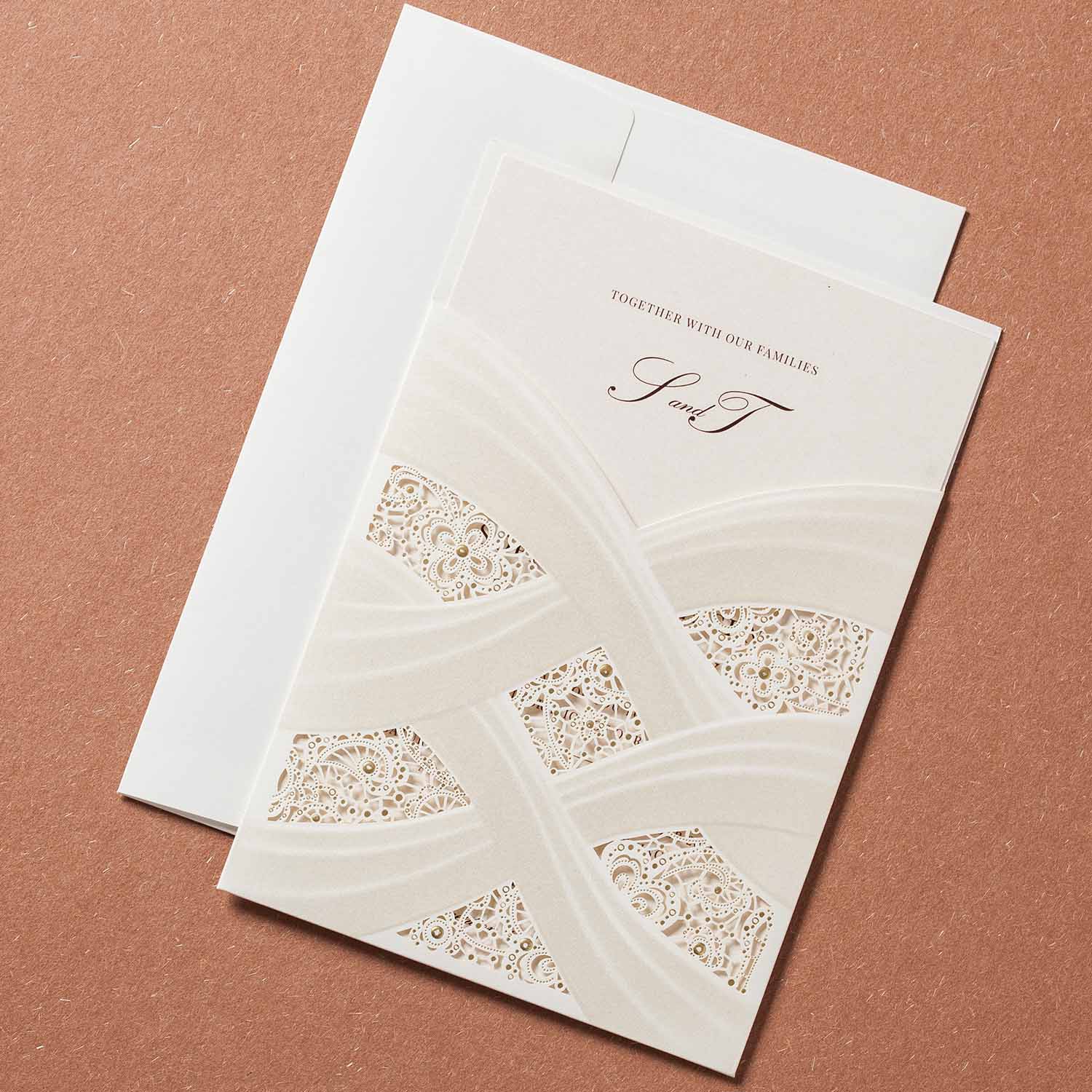 Laser cut wedding invitations - CW060 - Personalised - Younique Gifts Melbourne