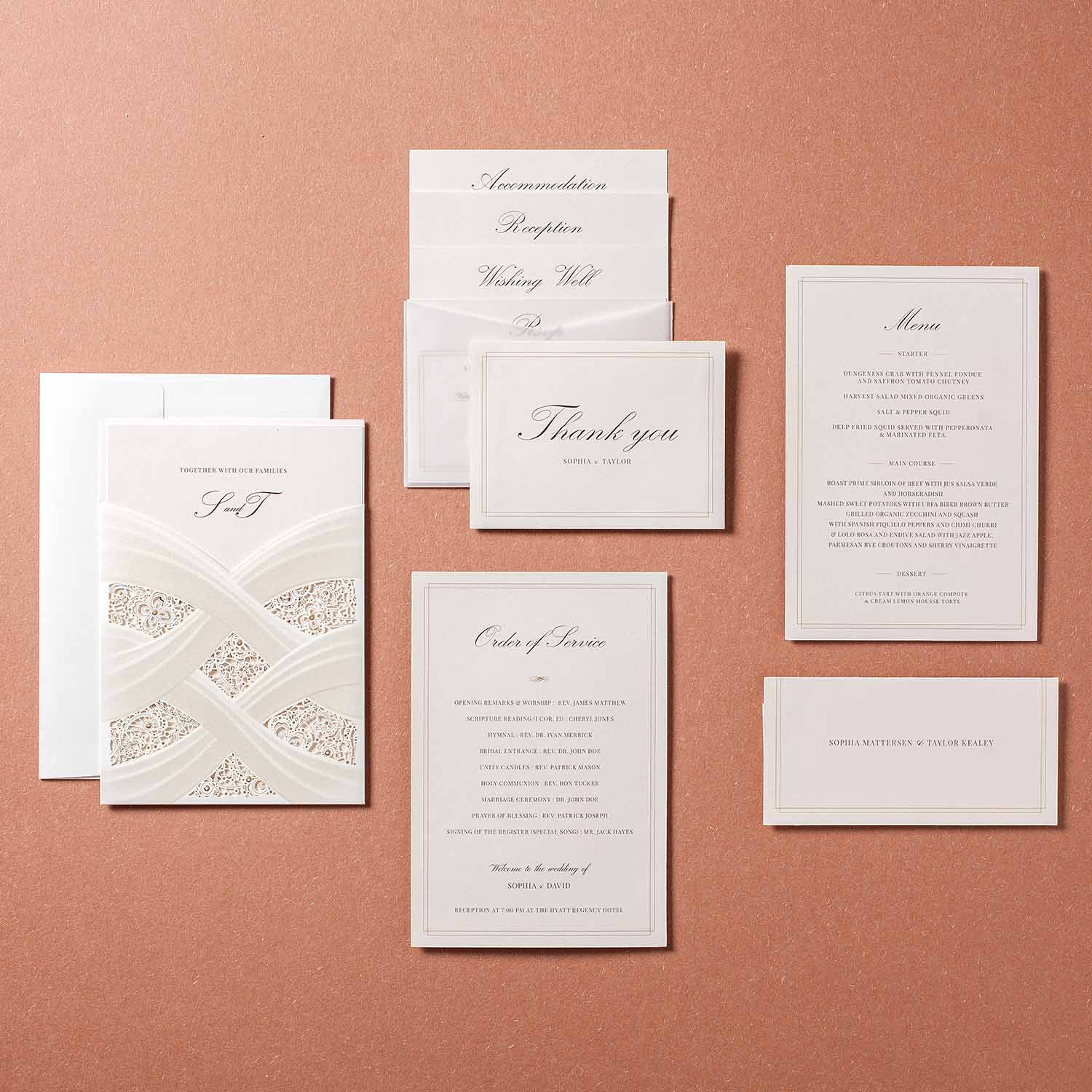 Laser cut wedding invitations - CW060 - Personalised - Younique Gifts Melbourne