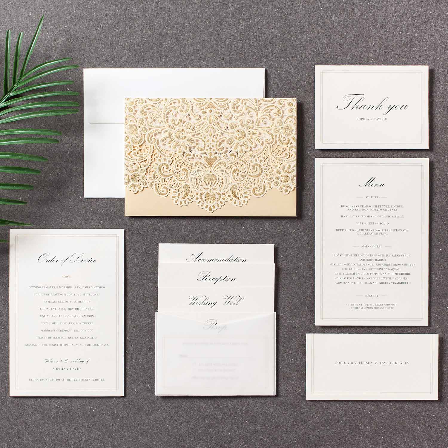 Laser cut wedding invitations - CW072 - Personalised Invitations - Younique Gifts Melbourne