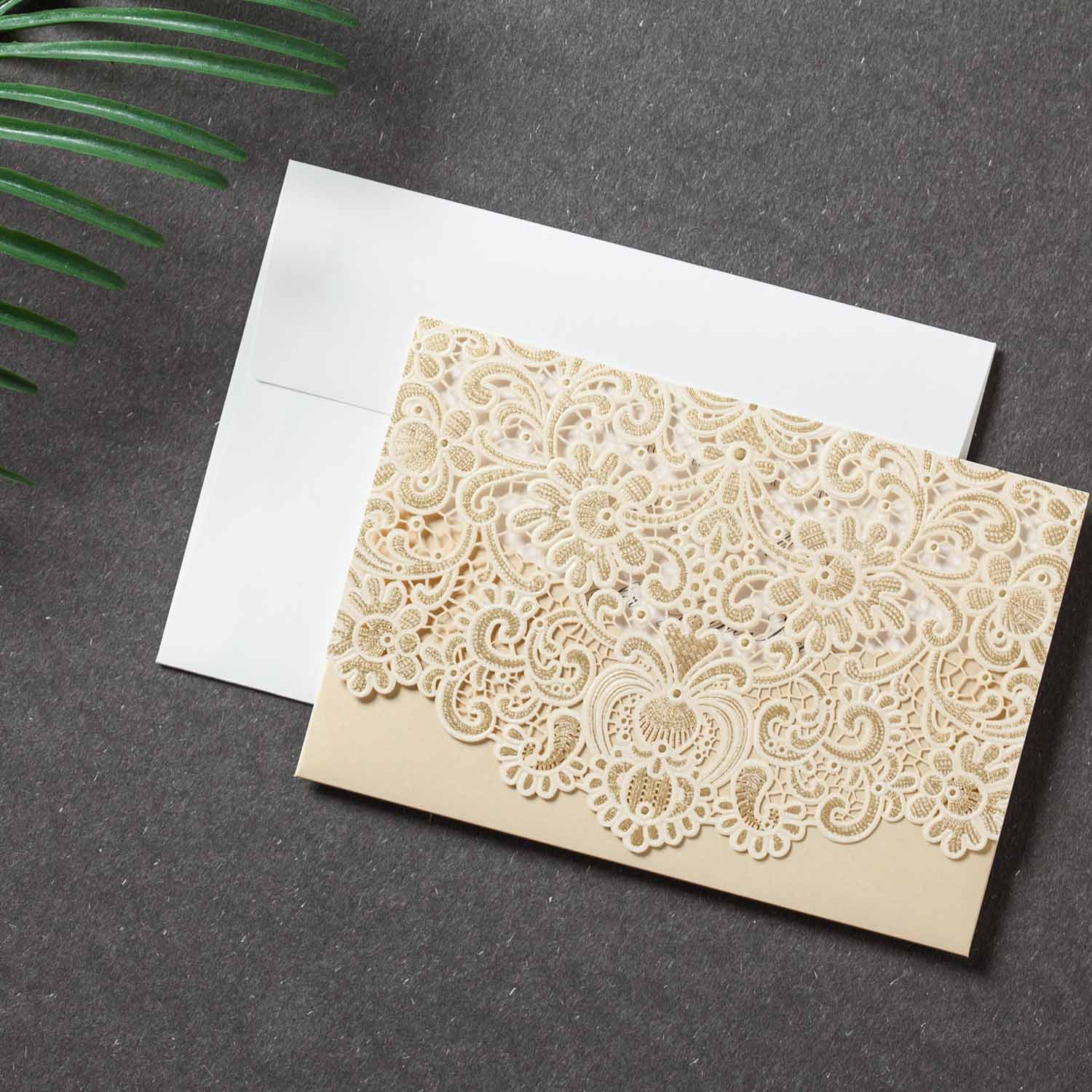 Laser cut wedding invitations - CW072 - Personalised Invitations - Younique Gifts Melbourne