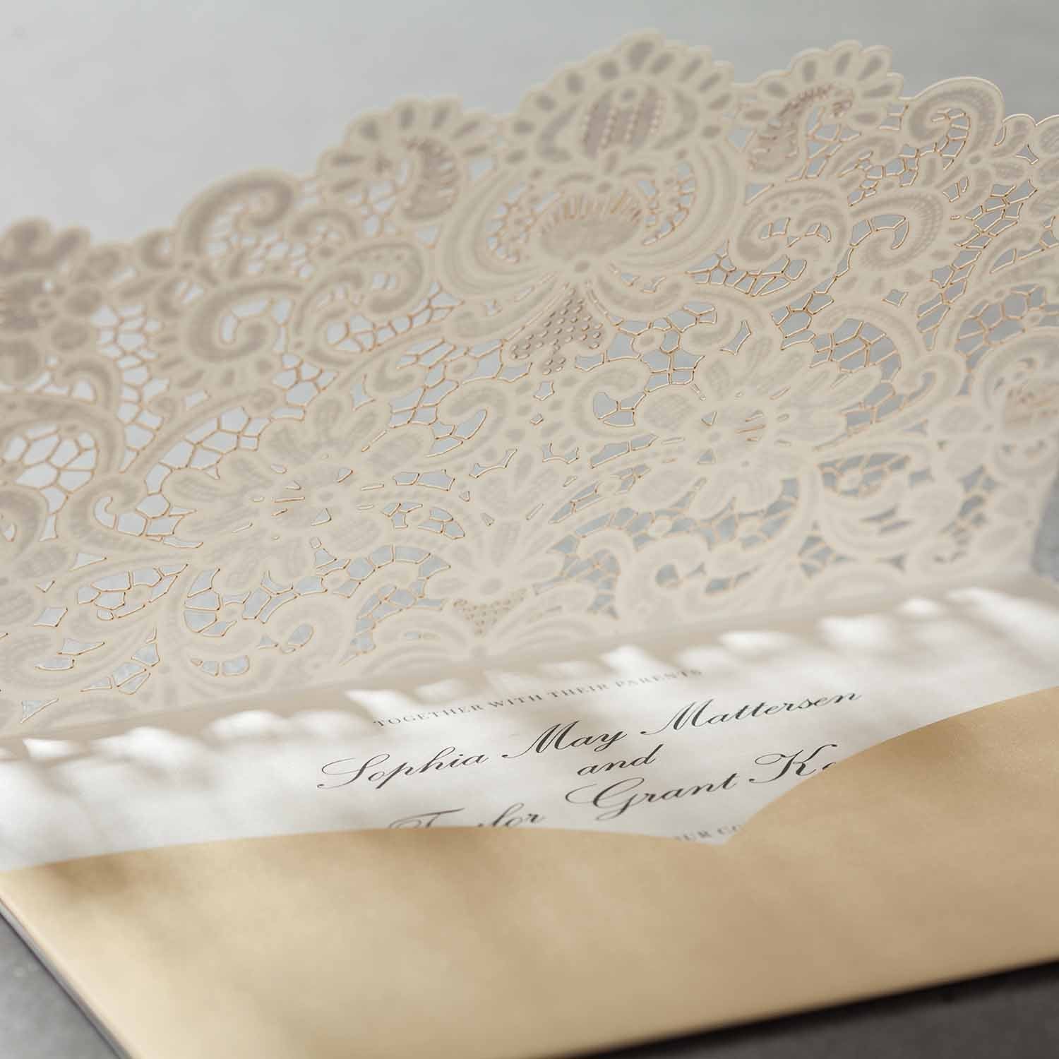 Laser cut wedding invitations - CW072 - Personalised Invitations - Younique Gifts Melbourne