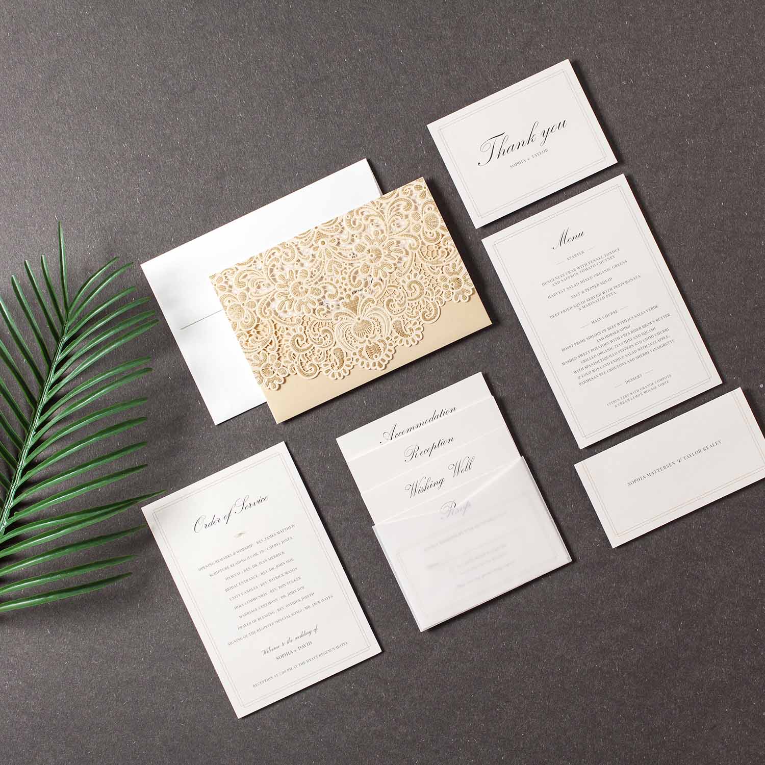 Laser cut wedding invitations - CW072 - Personalised Invitations - Younique Gifts Melbourne