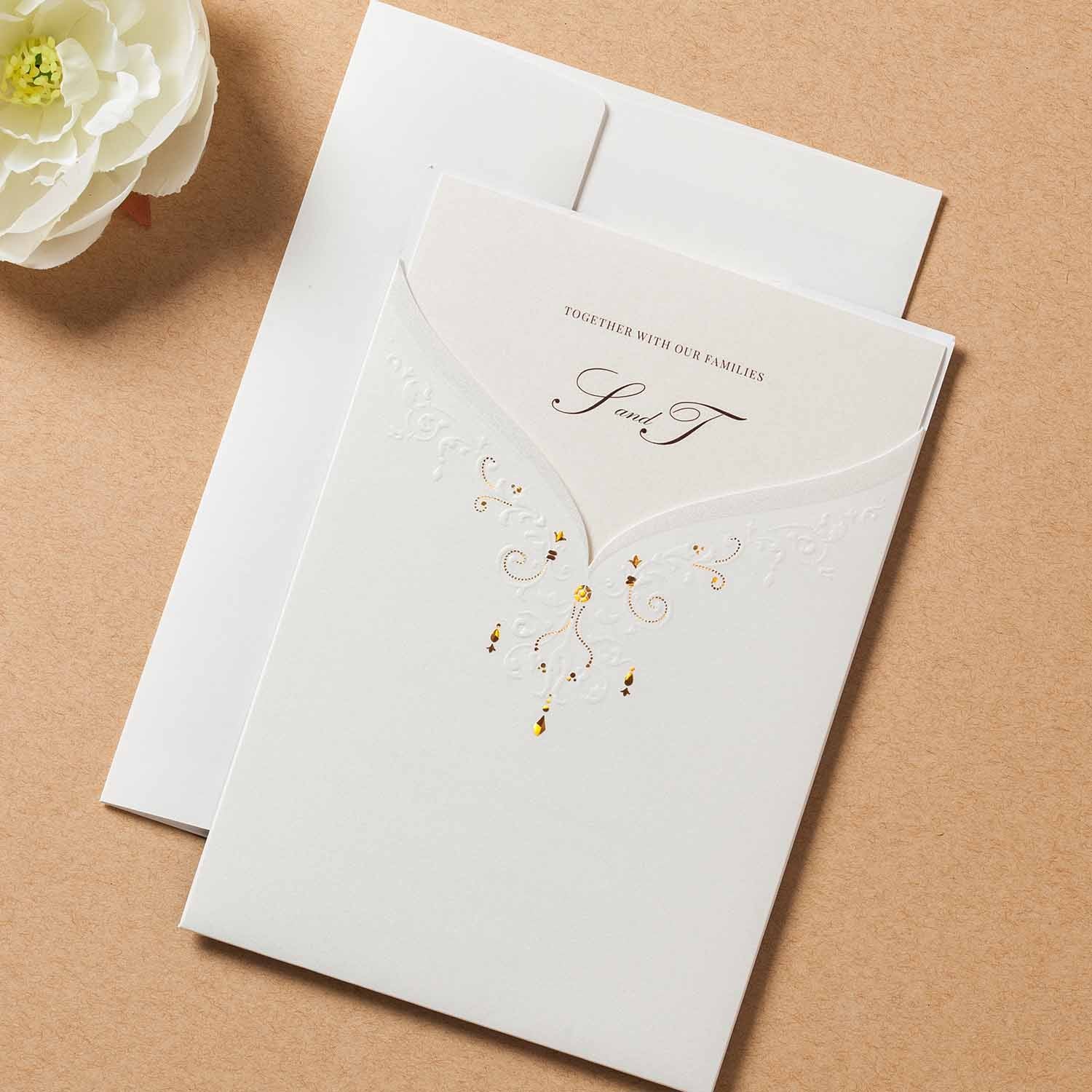 Laser cut wedding invitations - CW2011 - Personalised - Younique Gifts Melbourne