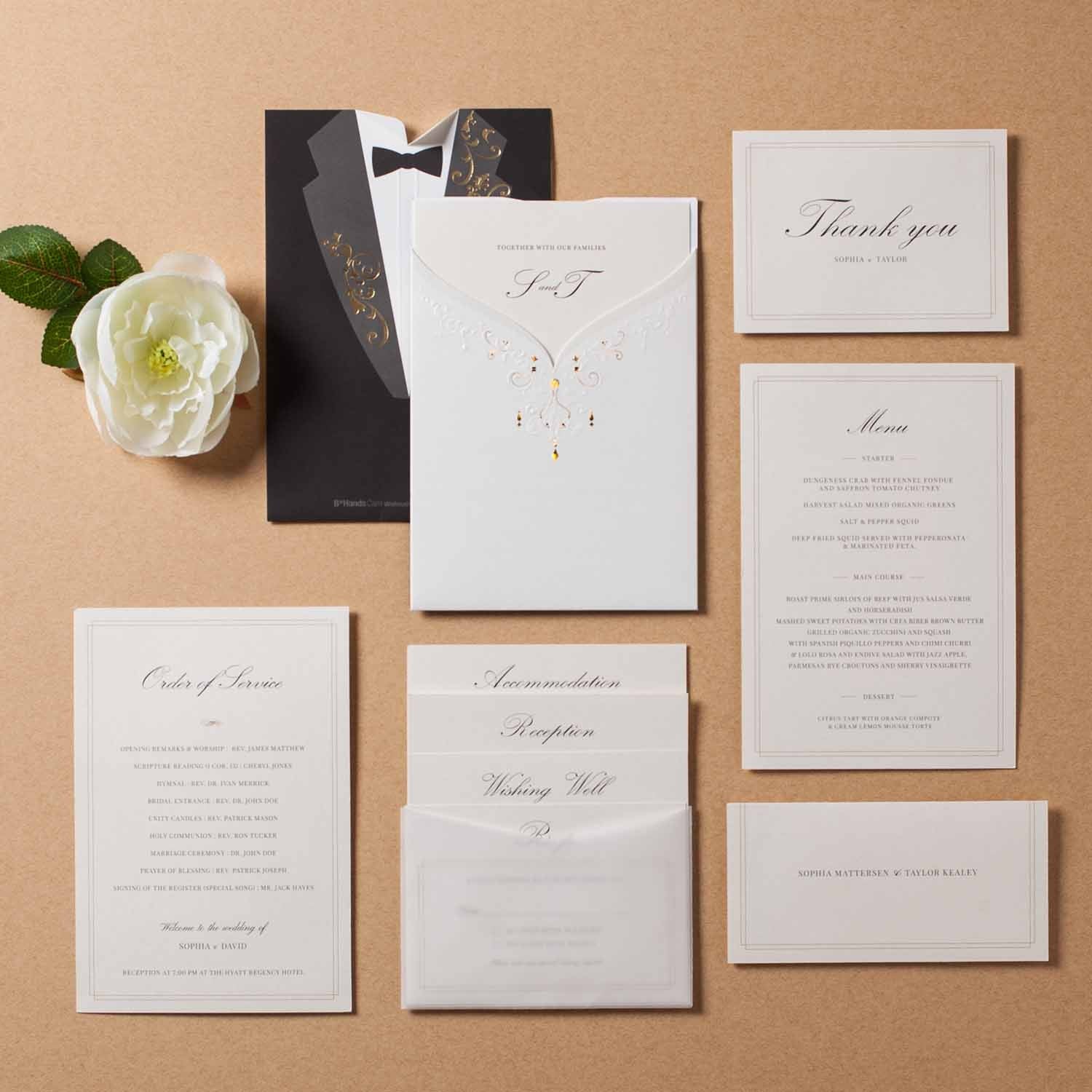 Laser cut wedding invitations - CW2011 - Personalised - Younique Gifts Melbourne