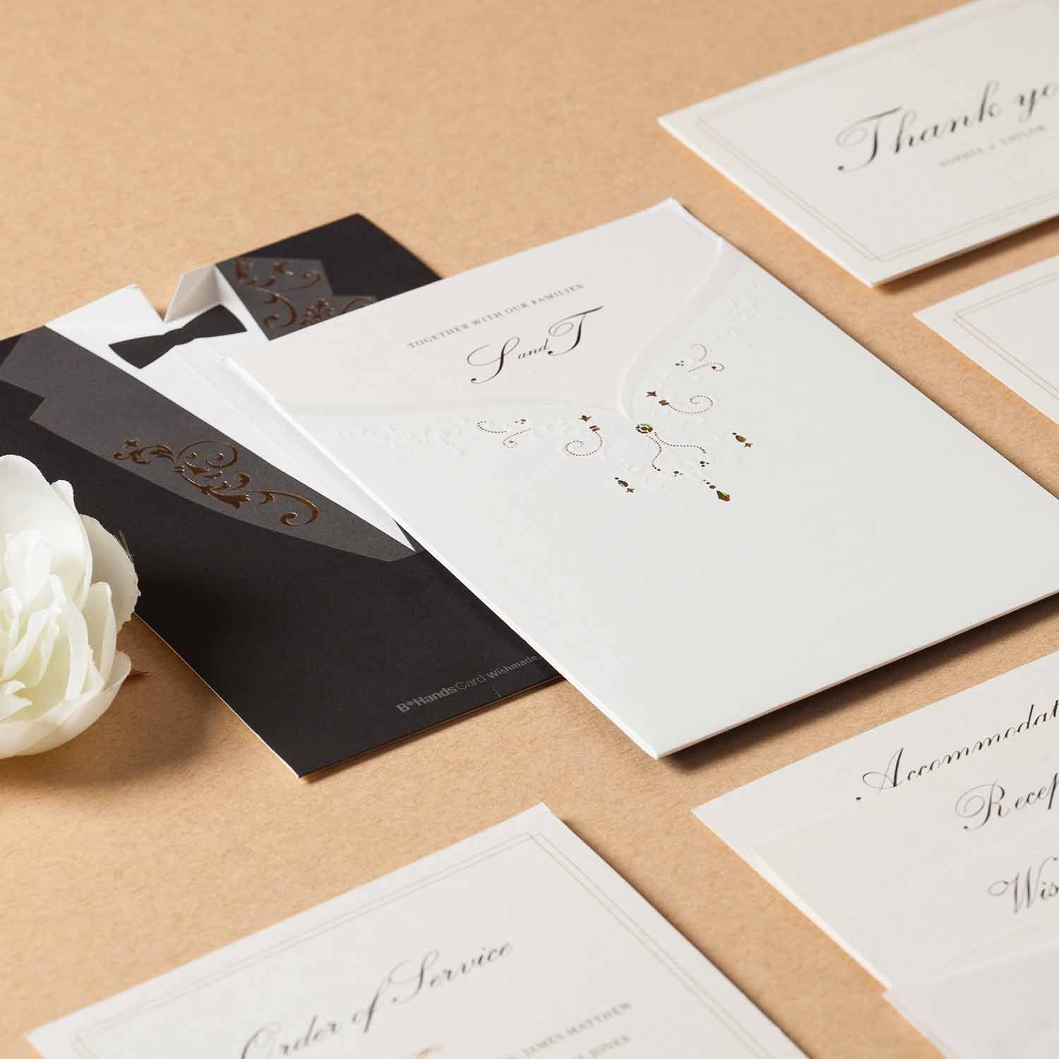 Laser cut wedding invitations - CW2011 - Personalised - Younique Gifts Melbourne