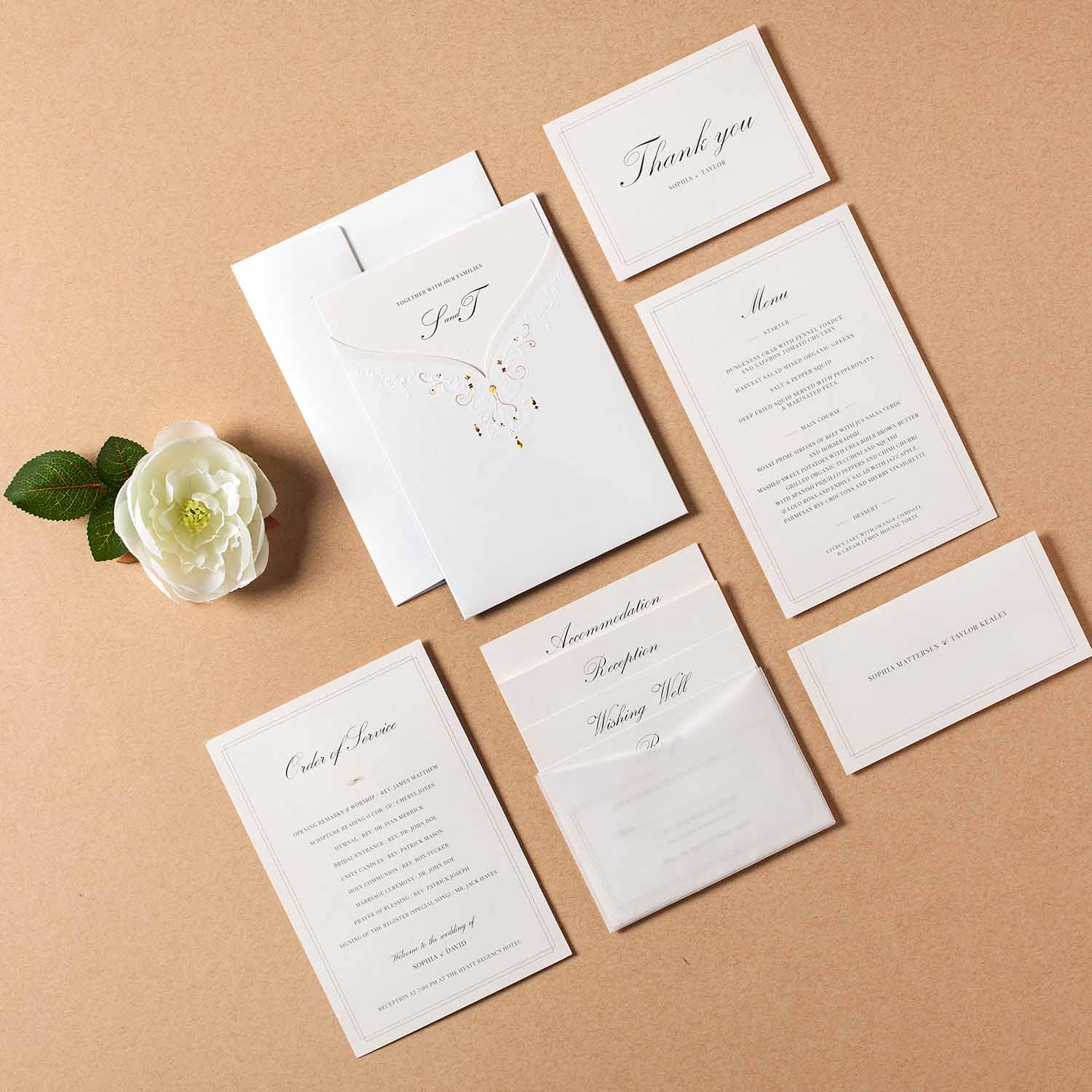 Laser cut wedding invitations - CW2011 - Personalised - Younique Gifts Melbourne