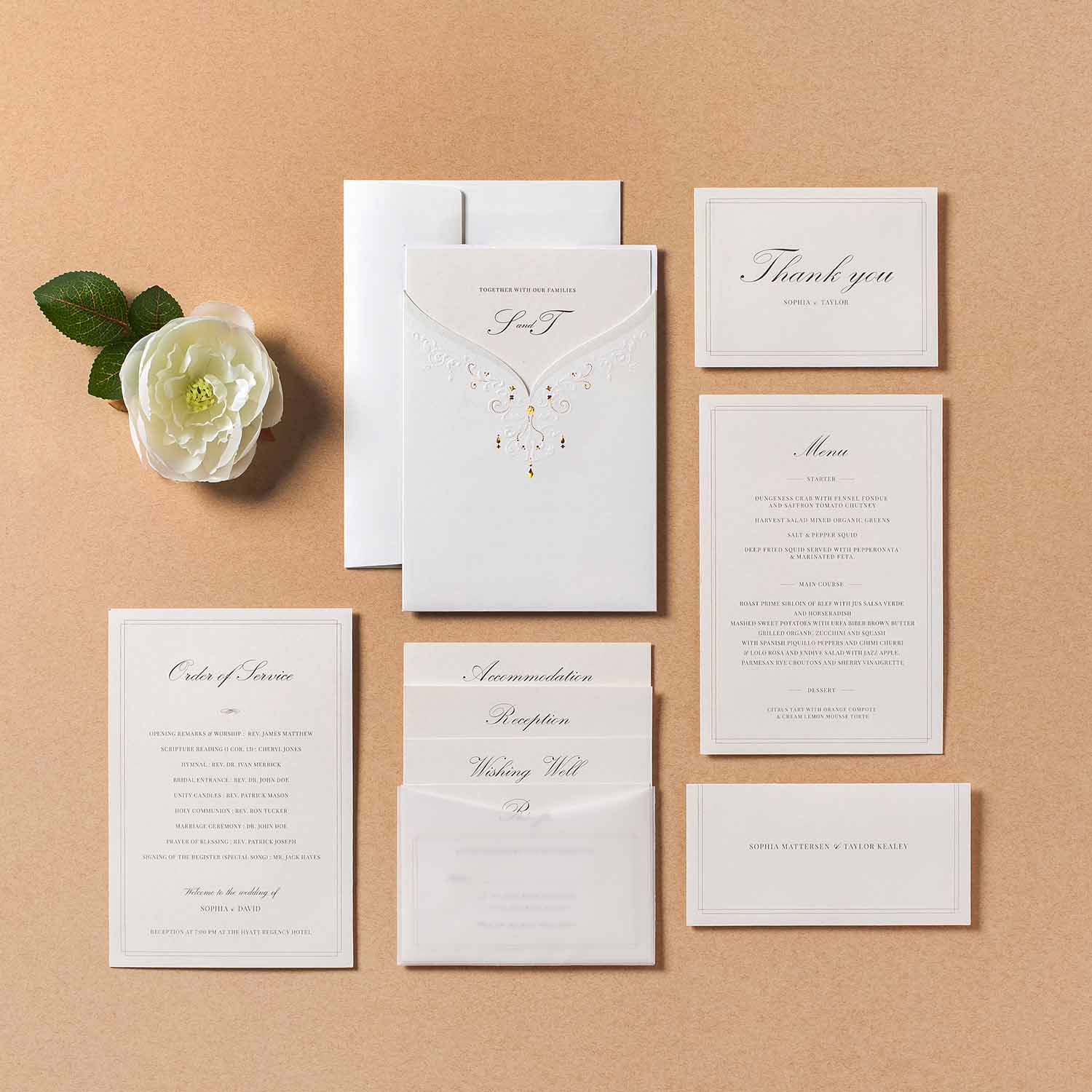 Laser cut wedding invitations - CW2011 - Personalised - Younique Gifts Melbourne