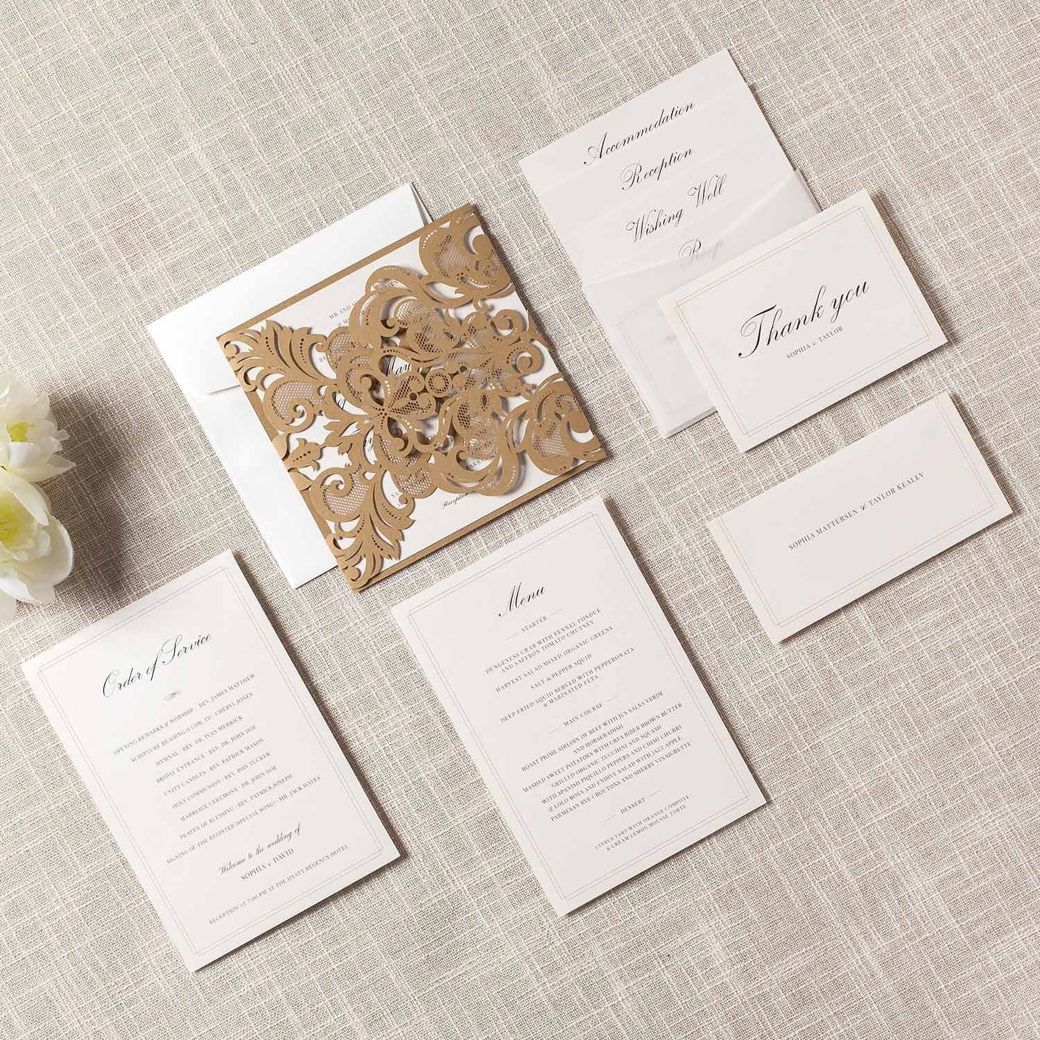 Laser cut wedding invitations CW3109 - Personalised Invitations - Younique Gifts Melbourne