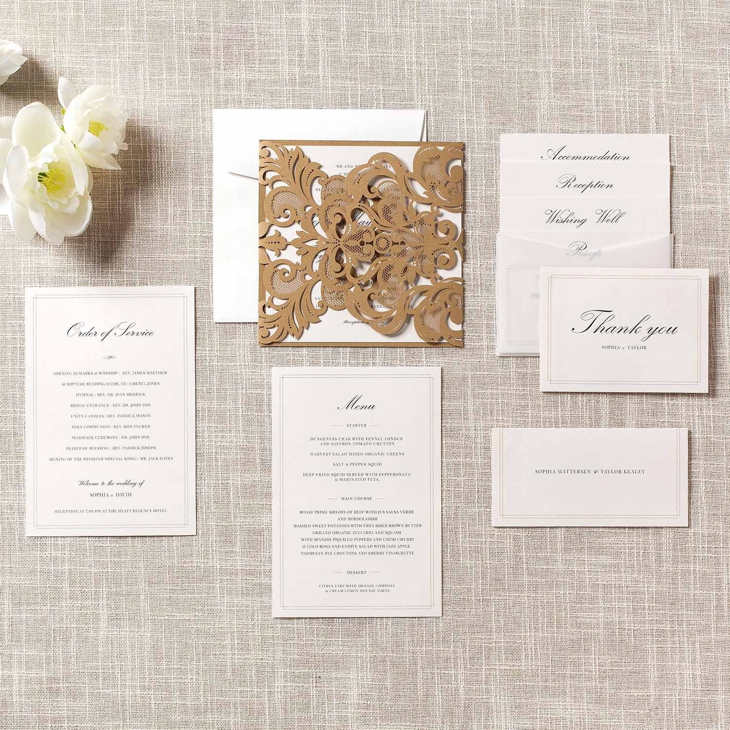 Laser cut wedding invitations CW3109 - Personalised Invitations - Younique Gifts Melbourne
