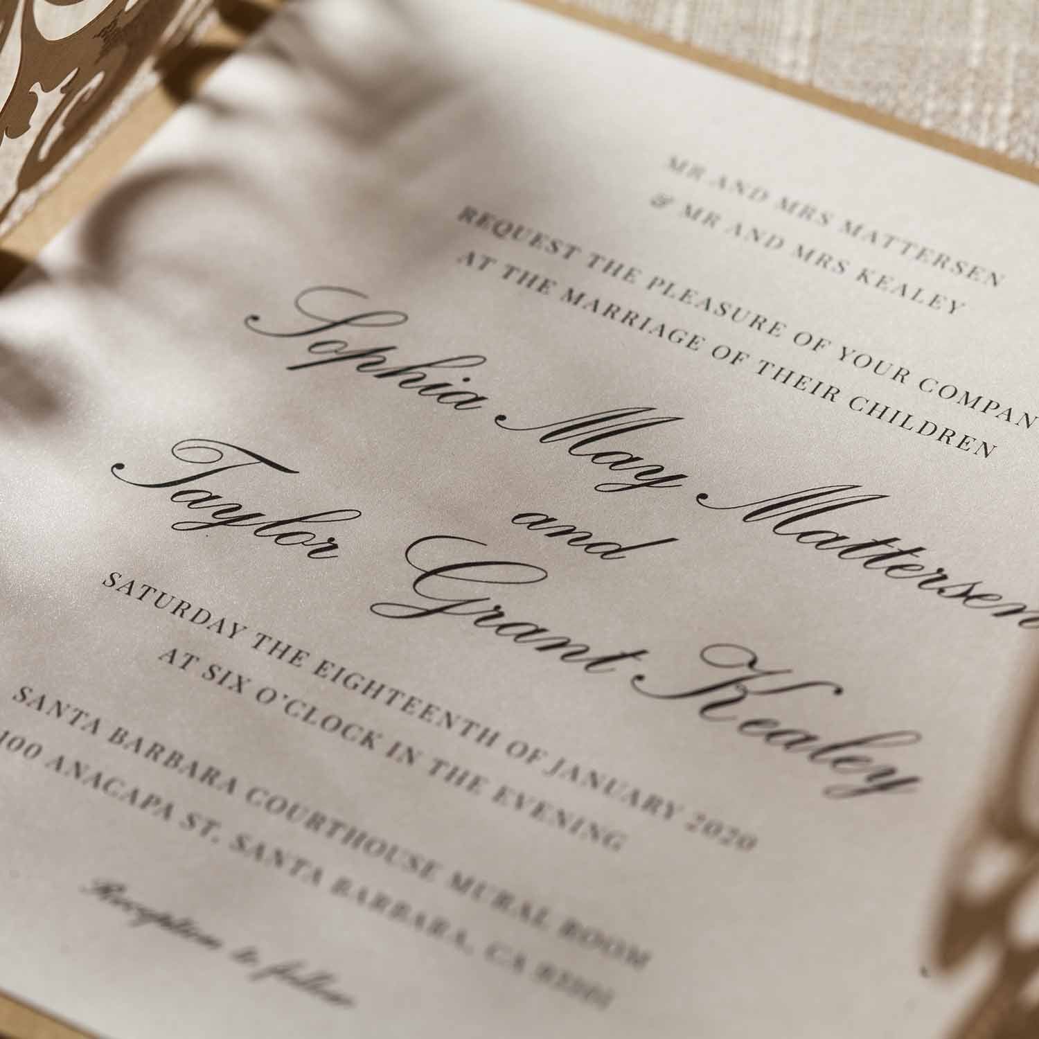 Laser cut wedding invitations CW3109 - Personalised Invitations - Younique Gifts Melbourne