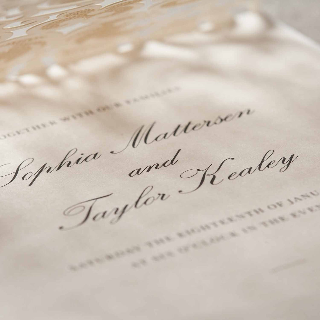 Laser cut wedding invitations - CW5001 - Personalised - Younique Gifts Melbourne