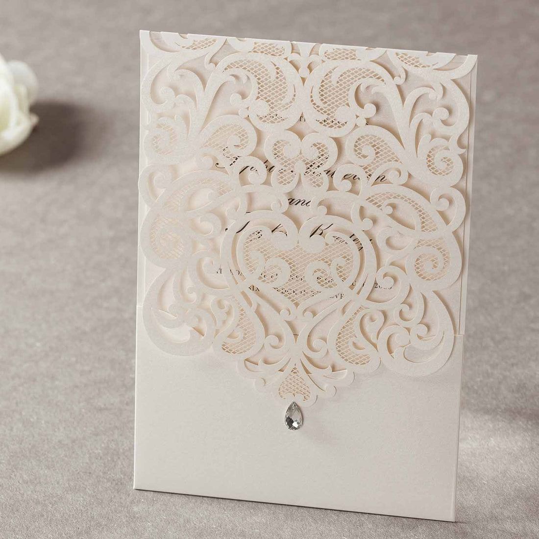 Laser cut wedding invitations - CW5001 - Personalised - Younique Gifts Melbourne