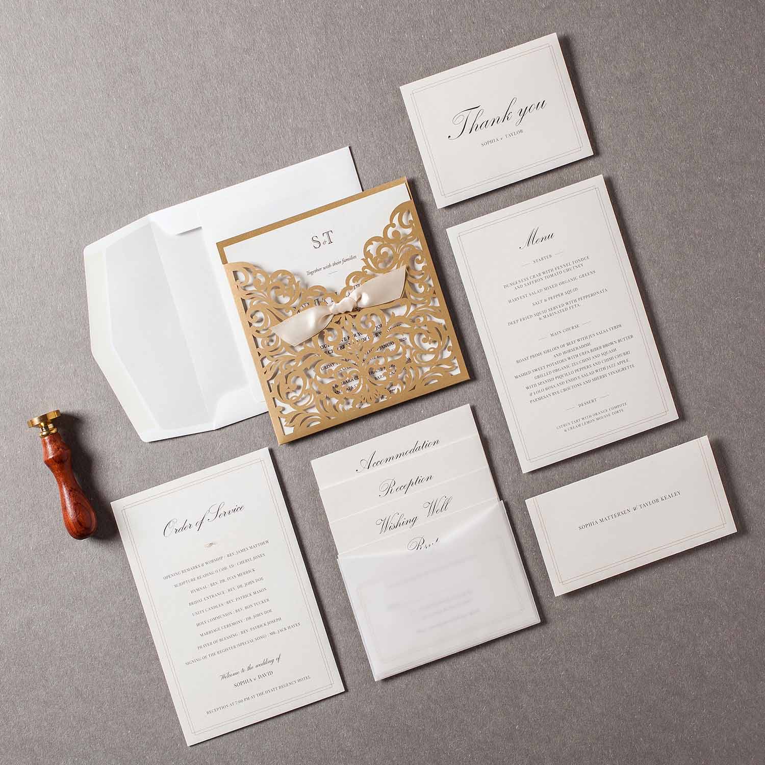 Laser cut wedding invitations CW5011 - Personalised - Younique Gifts Melbourne