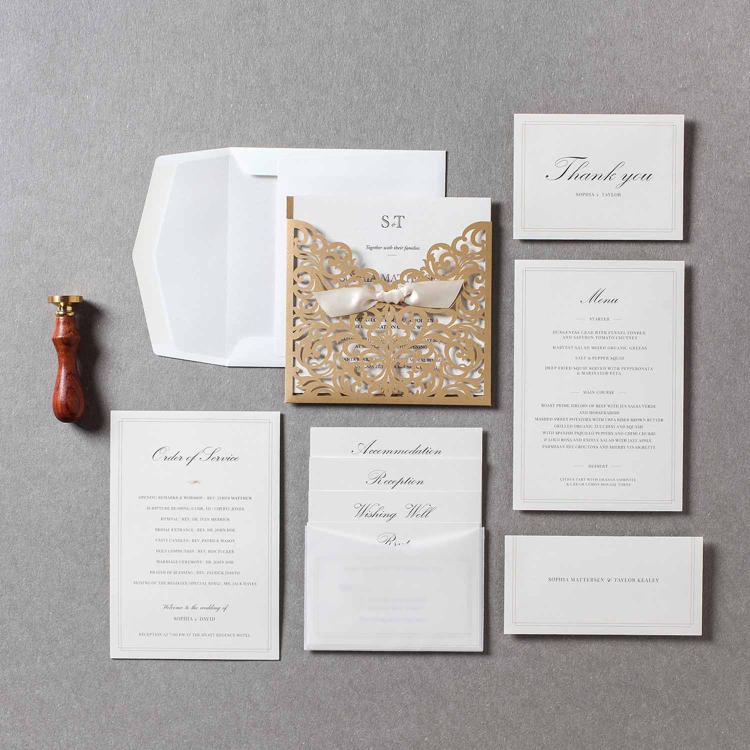 Laser cut wedding invitations CW5011 - Personalised - Younique Gifts Melbourne