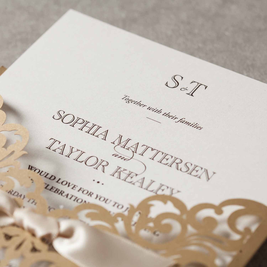 Laser cut wedding invitations CW5011 - Personalised - Younique Gifts Melbourne