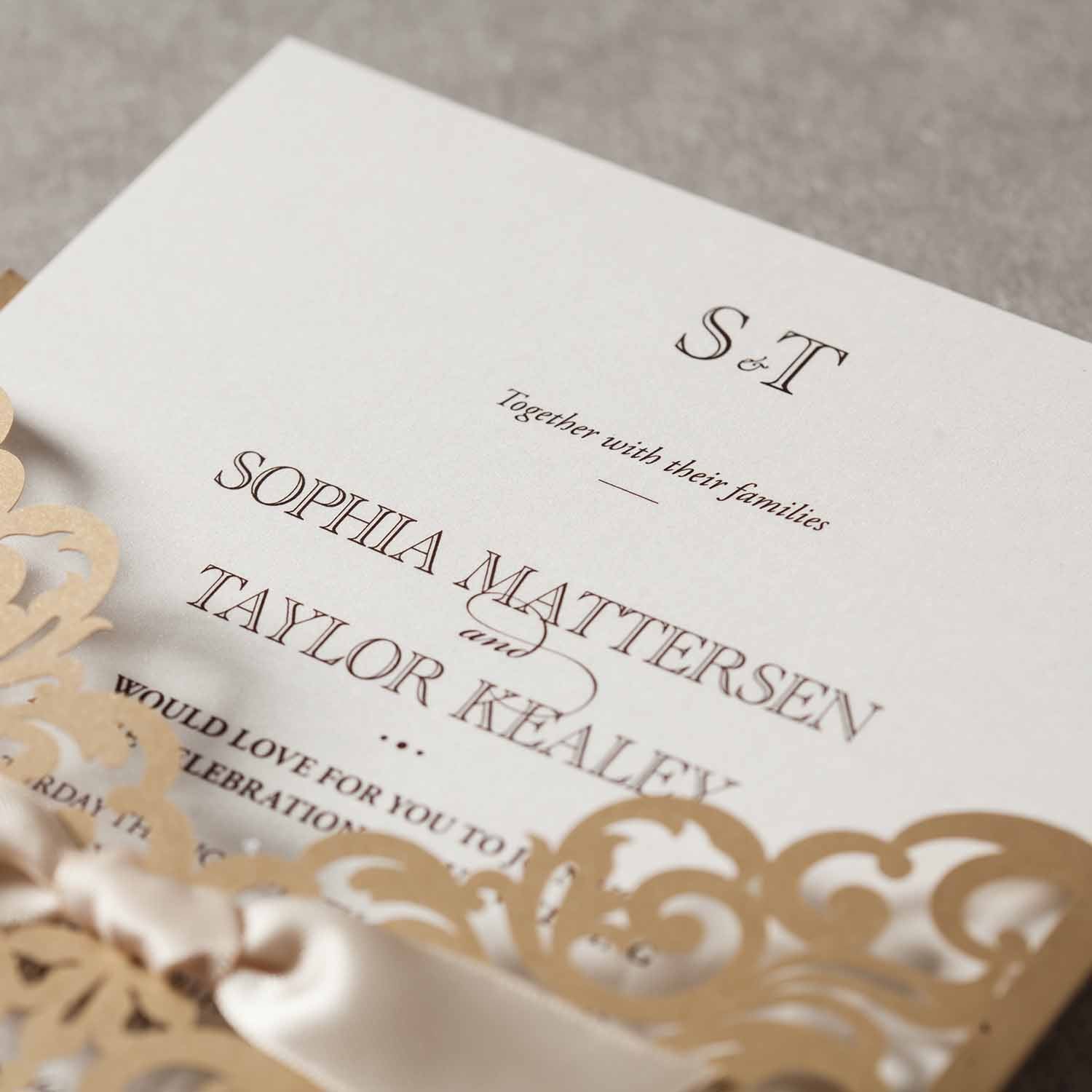 Laser cut wedding invitations CW5011 - Personalised - Younique Gifts Melbourne