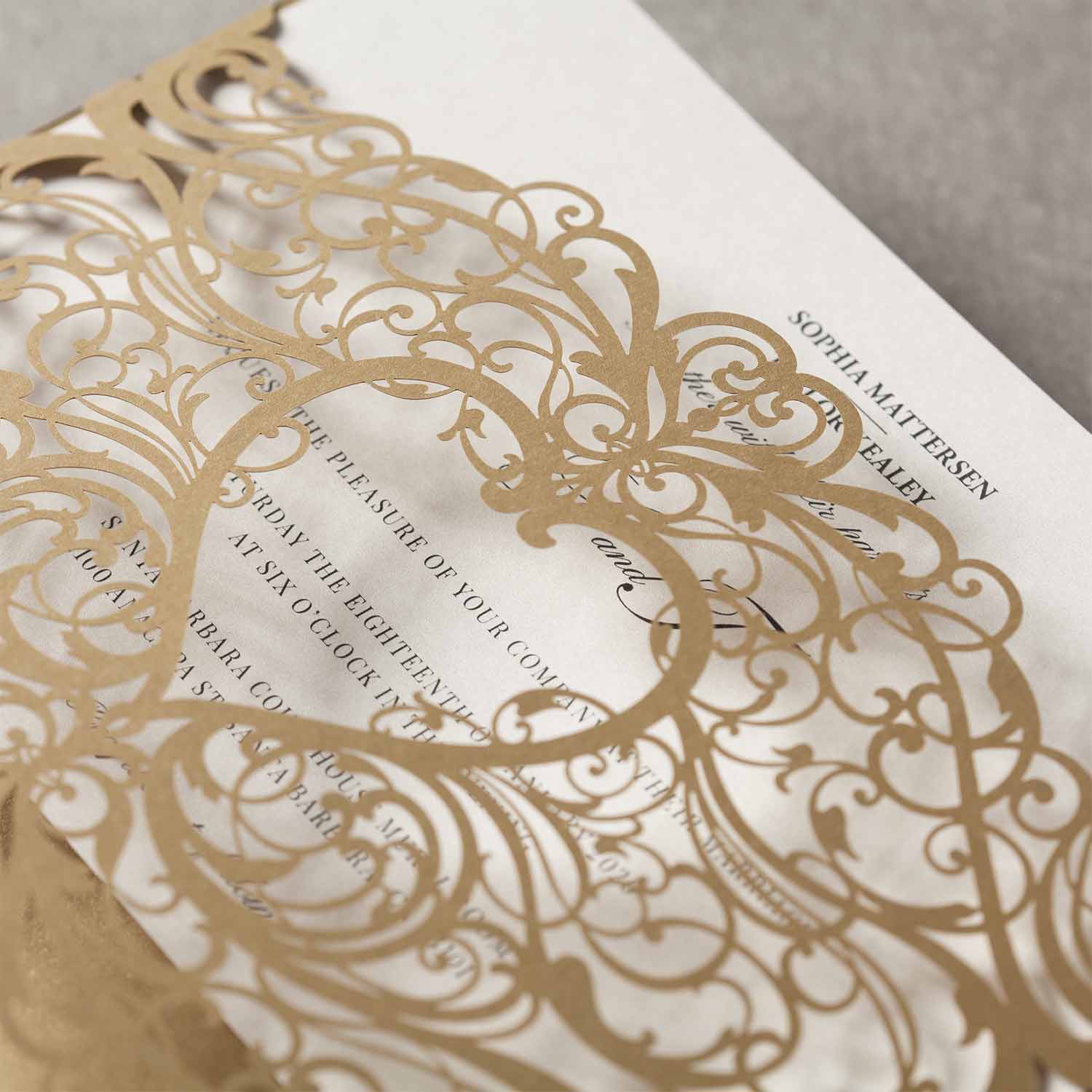 Laser cut wedding invitations - CW5018 - Personalised - Younique Gifts Melbourne