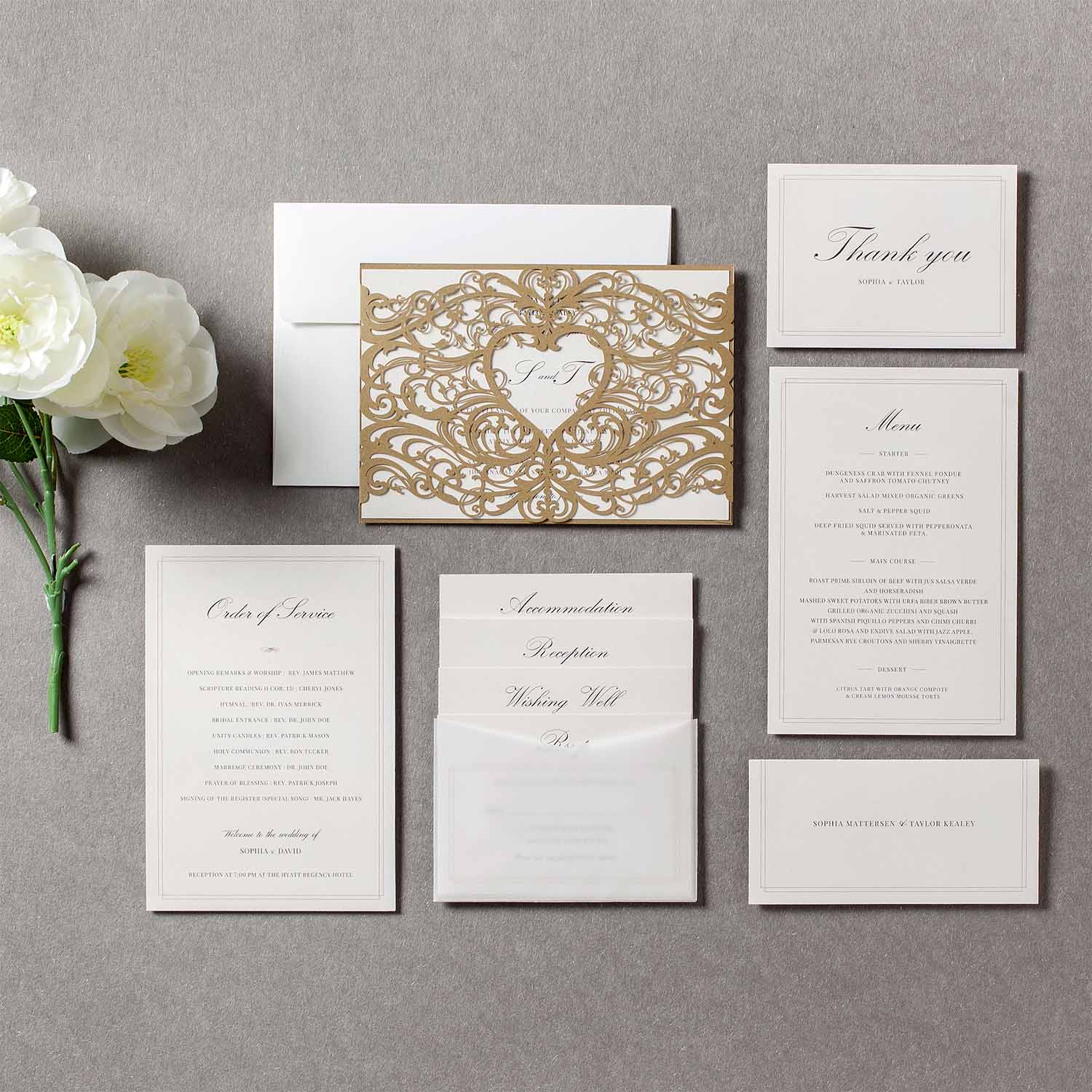 Laser cut wedding invitations - CW5018 - Personalised - Younique Gifts Melbourne