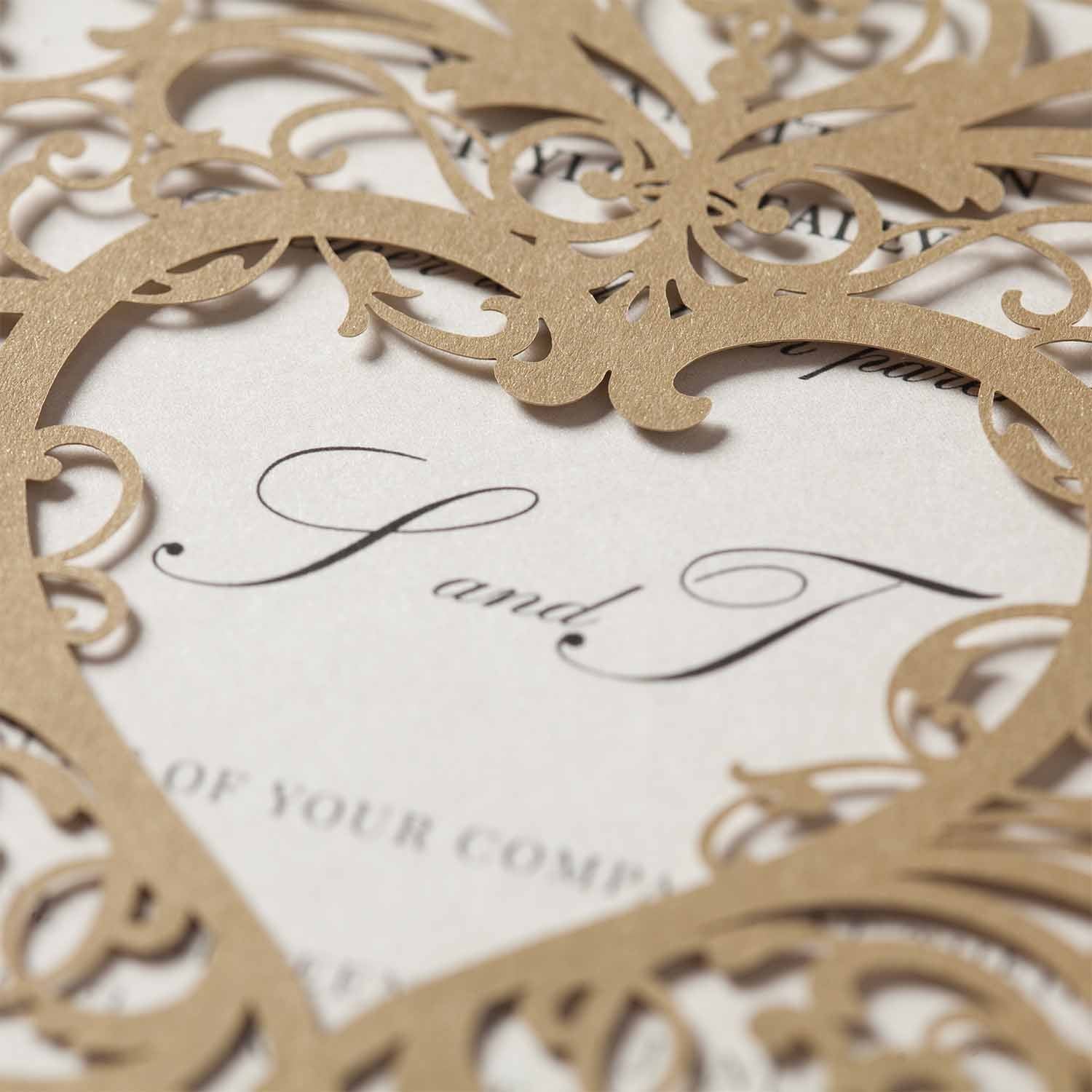 Laser cut wedding invitations - CW5018 - Personalised - Younique Gifts Melbourne