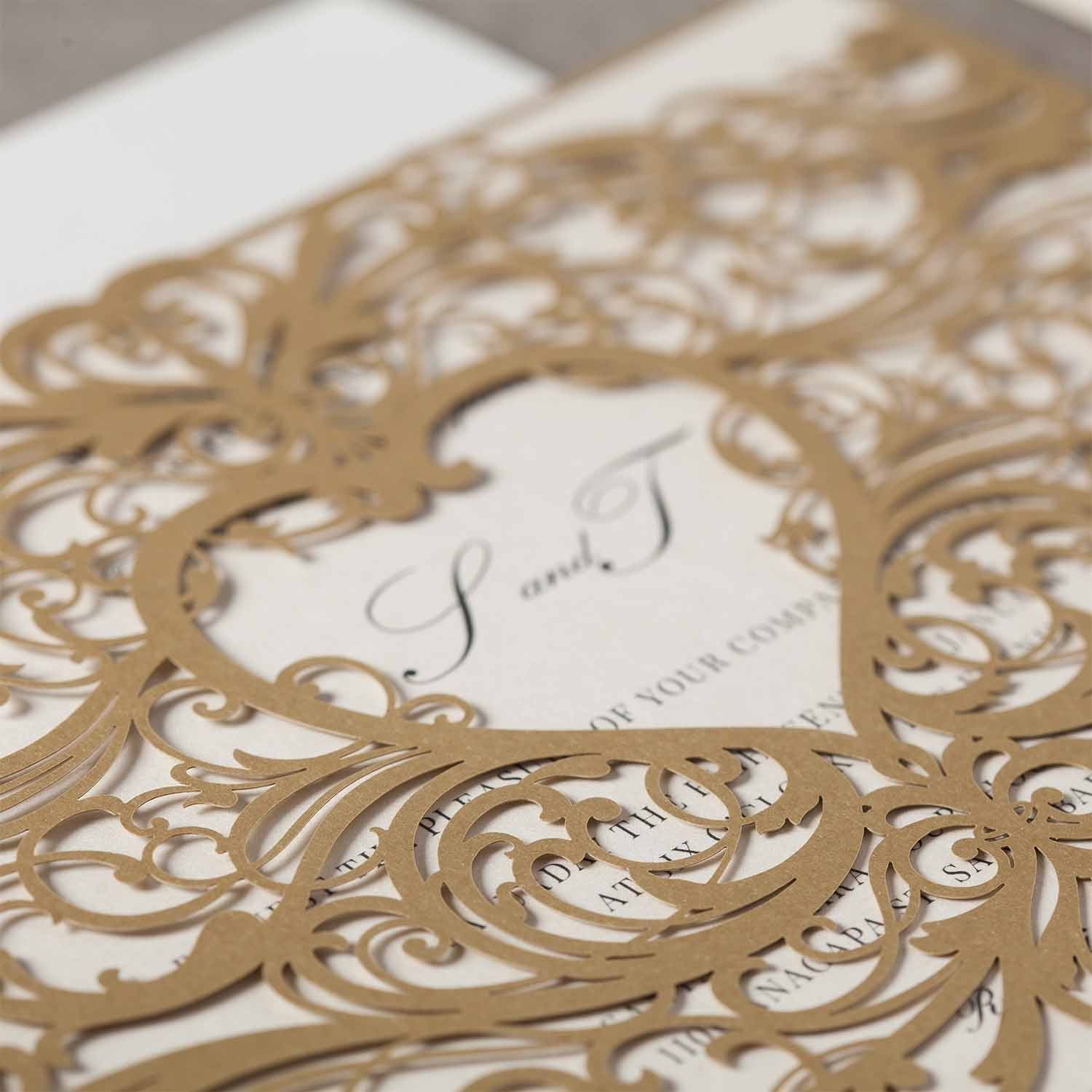 Laser cut wedding invitations - CW5018 - Personalised - Younique Gifts Melbourne