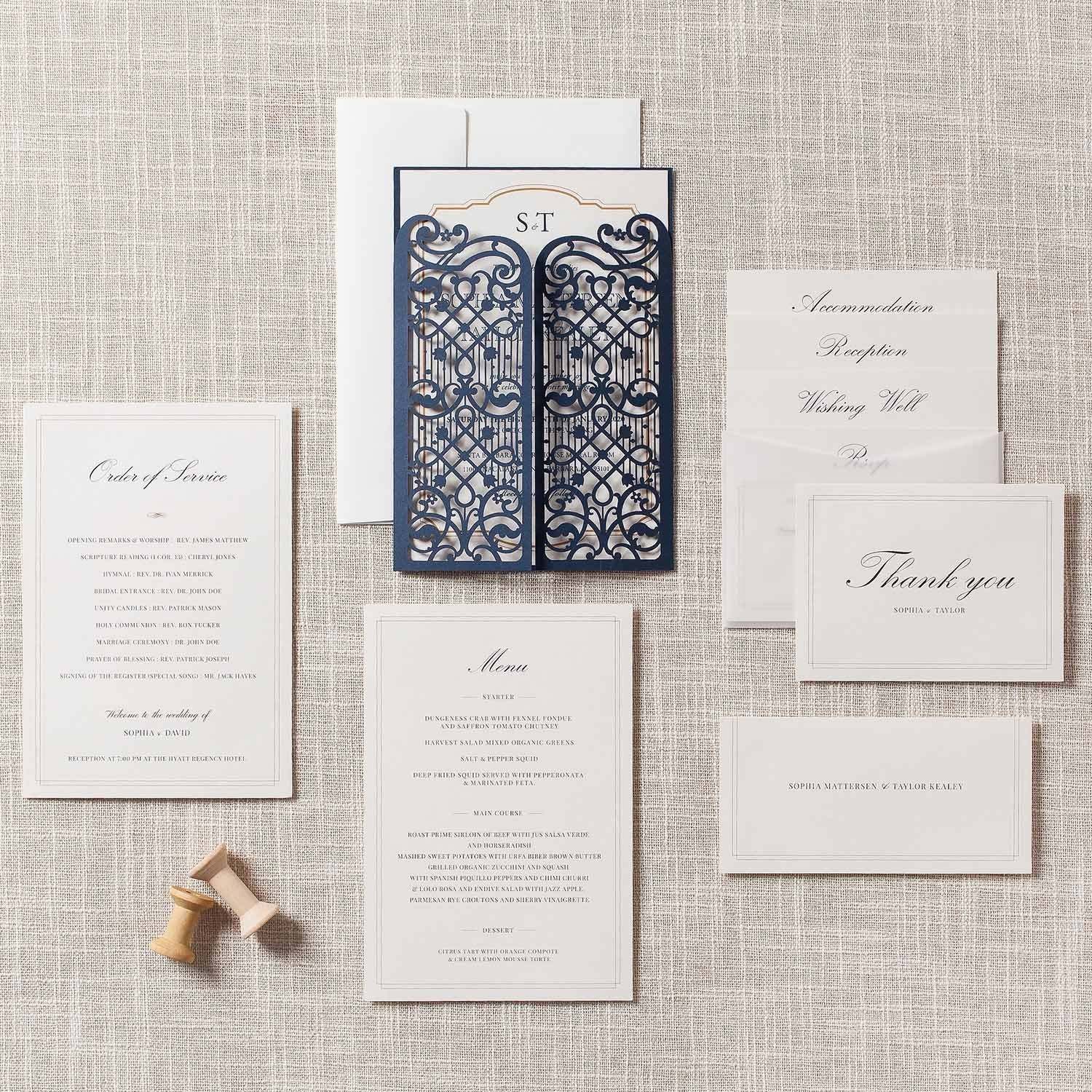 Laser cut wedding invitations - CW5102 - Personalised Invitations - Younique Gifts Melbourne