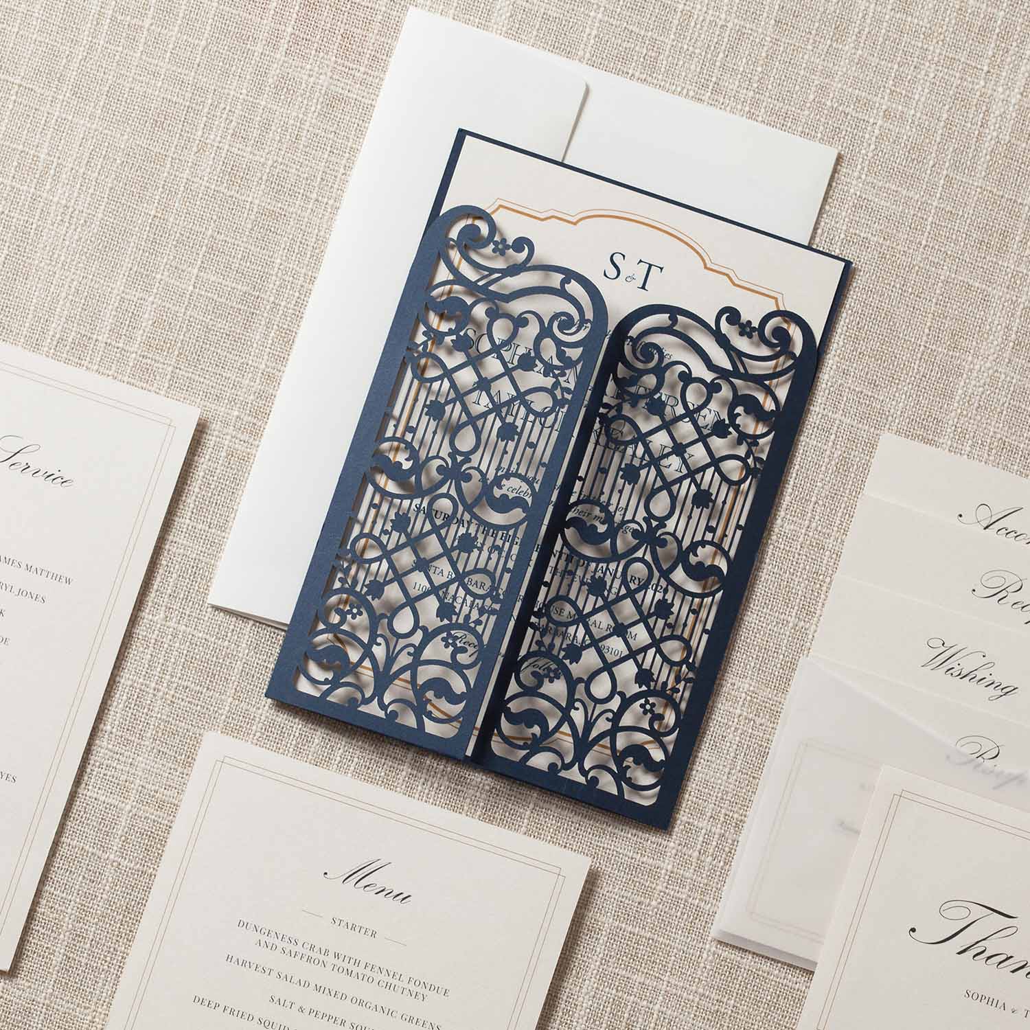 Laser cut wedding invitations - CW5102 - Personalised Invitations - Younique Gifts Melbourne