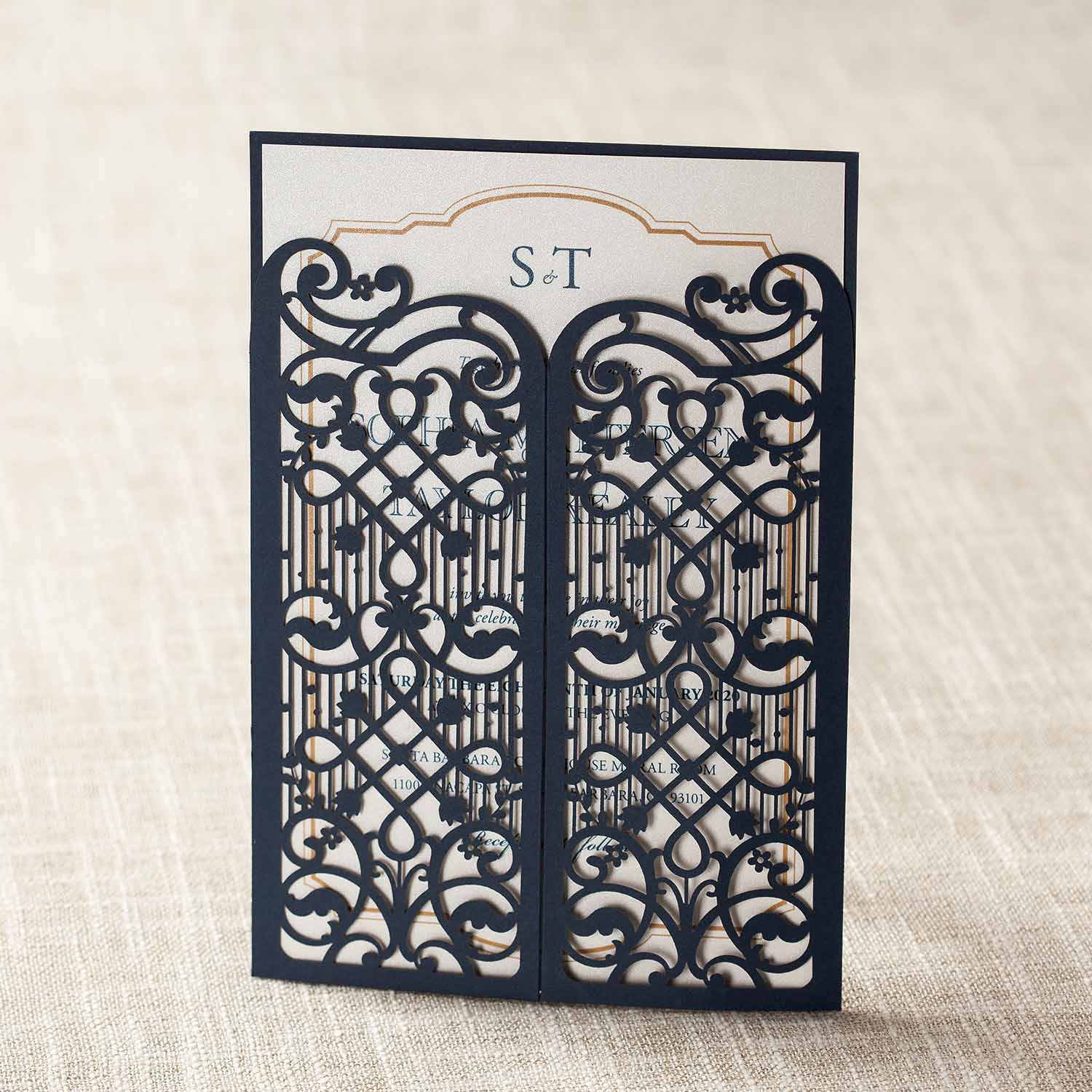 Laser cut wedding invitations - CW5102 - Personalised Invitations - Younique Gifts Melbourne