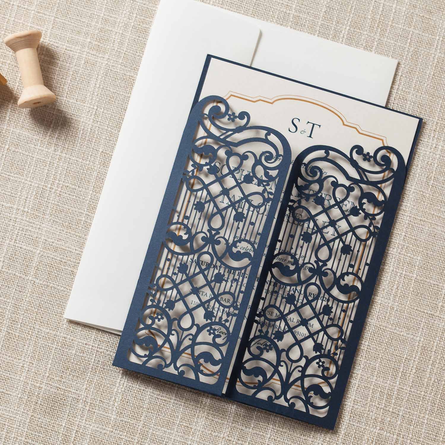 Laser cut wedding invitations - CW5102 - Personalised Invitations - Younique Gifts Melbourne