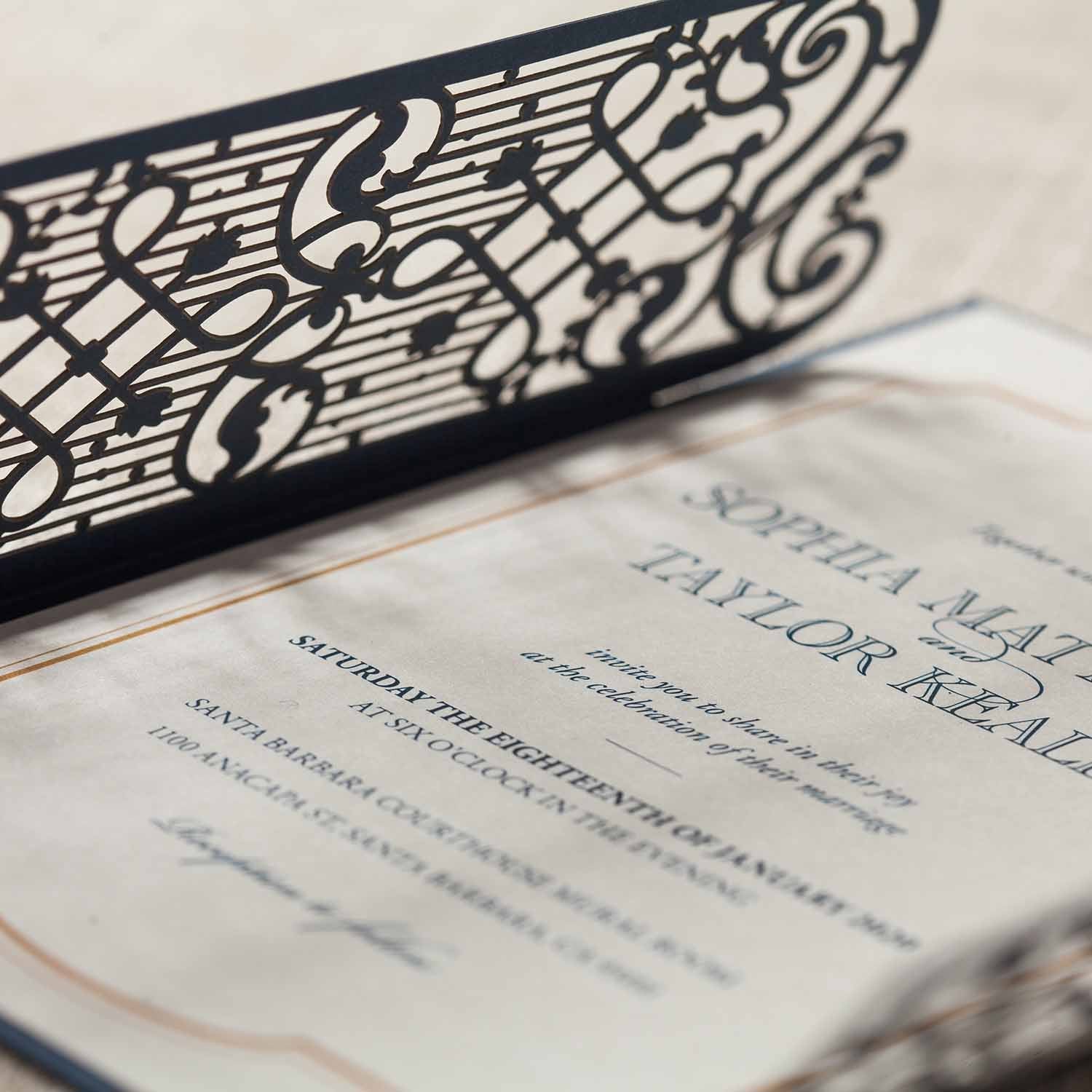 Laser cut wedding invitations - CW5102 - Personalised Invitations - Younique Gifts Melbourne