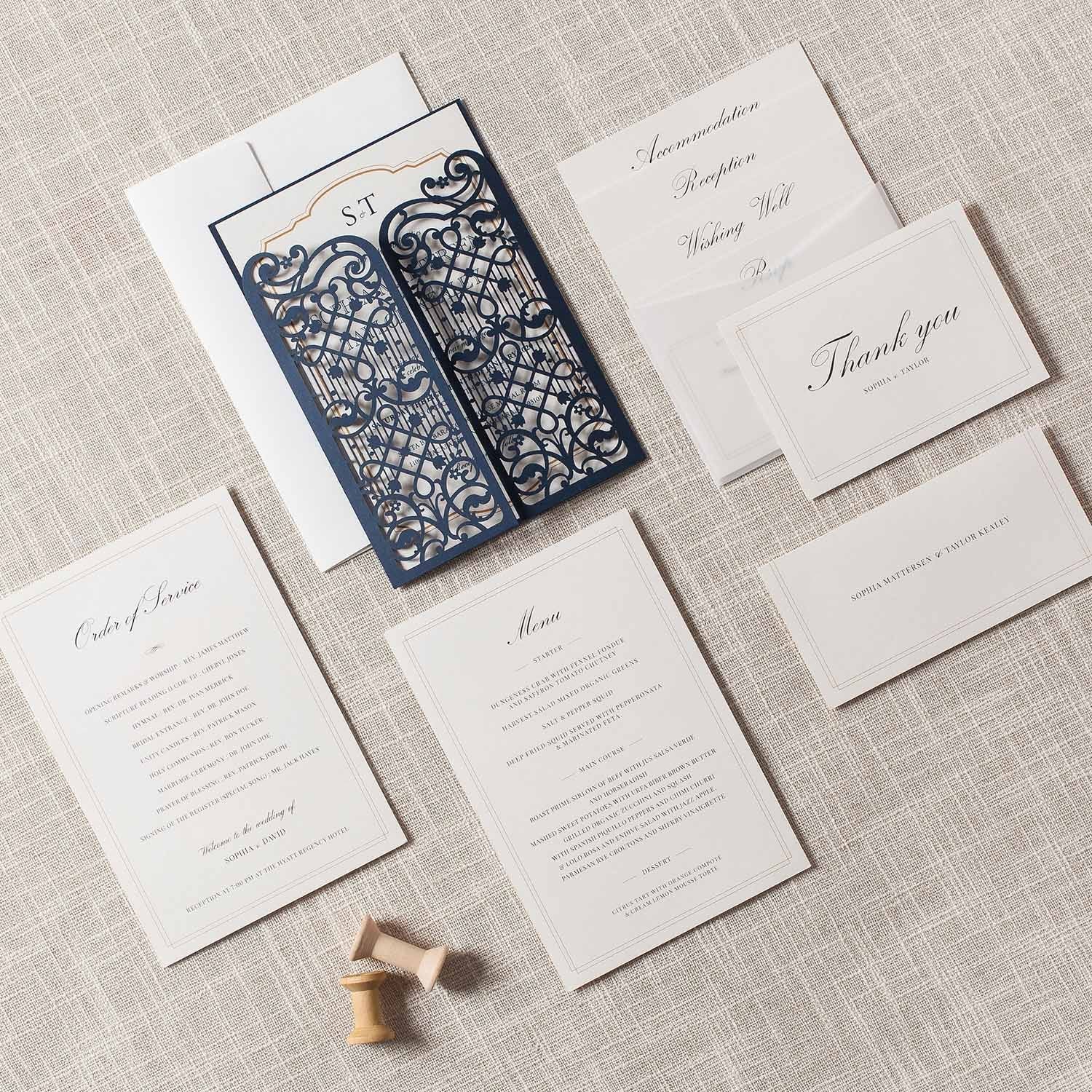 Laser cut wedding invitations - CW5102 - Personalised Invitations - Younique Gifts Melbourne
