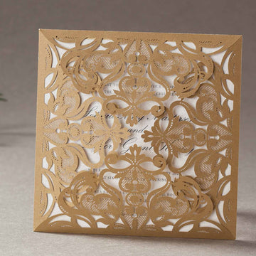 Laser cut wedding invitations - CW519_GO - Personalised Invitations - Younique Gifts Melbourne