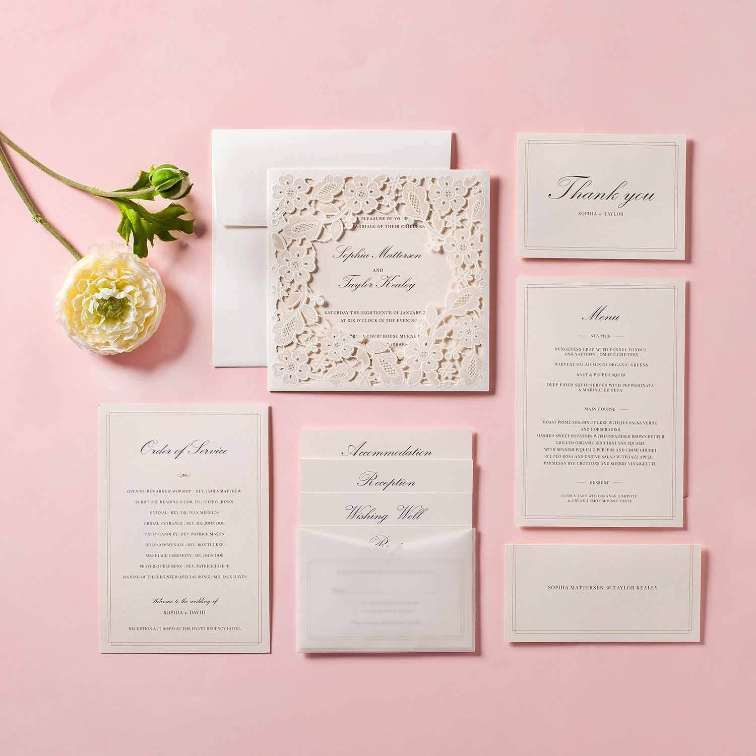 Laser cut wedding invitations - CW5197 - Personalised - Younique Gifts Melbourne