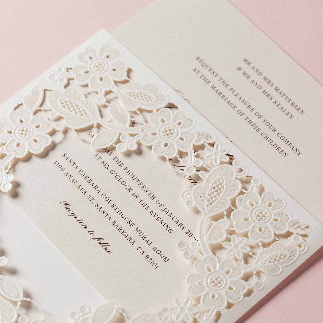 Laser cut wedding invitations - CW5197 - Personalised - Younique Gifts Melbourne