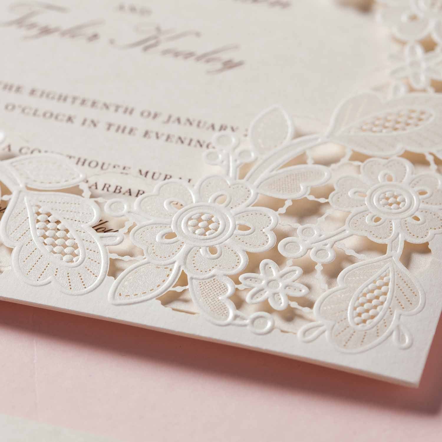 Laser cut wedding invitations - CW5197 - Personalised - Younique Gifts Melbourne