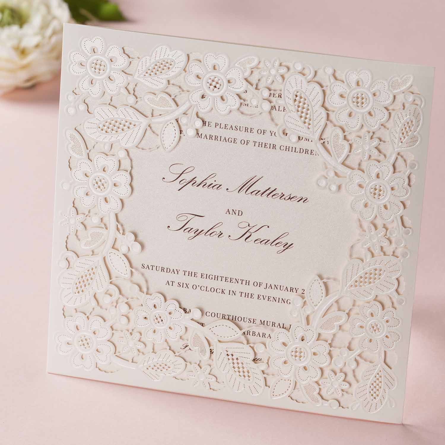 Laser cut wedding invitations - CW5197 - Personalised - Younique Gifts Melbourne