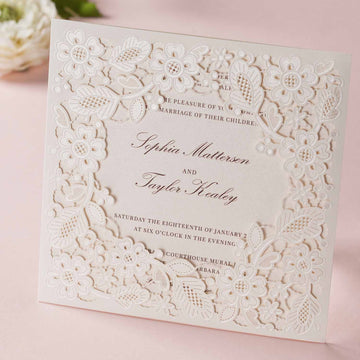 Laser cut wedding invitations - CW5197 - Personalised - Younique Gifts Melbourne