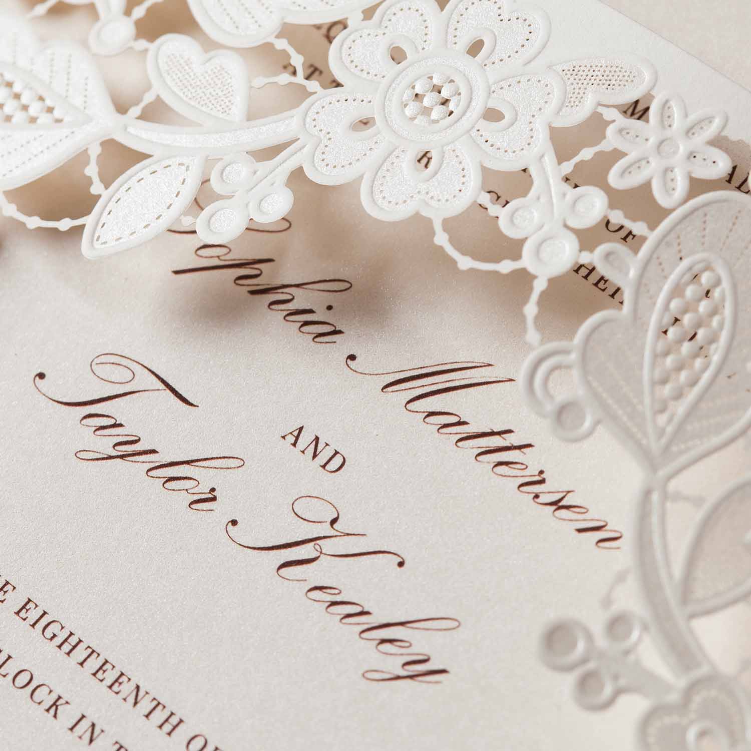 Laser cut wedding invitations - CW5197 - Personalised - Younique Gifts Melbourne