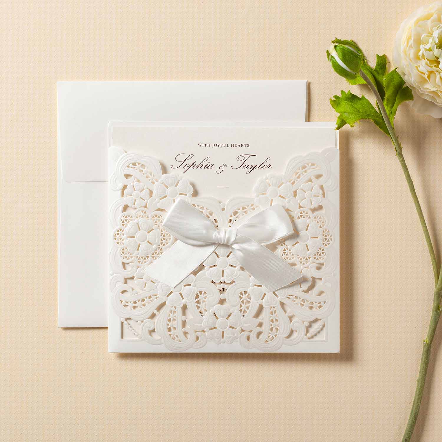 Laser cut wedding invitations - CW6112 - Personalised - Younique Gifts Melbourne