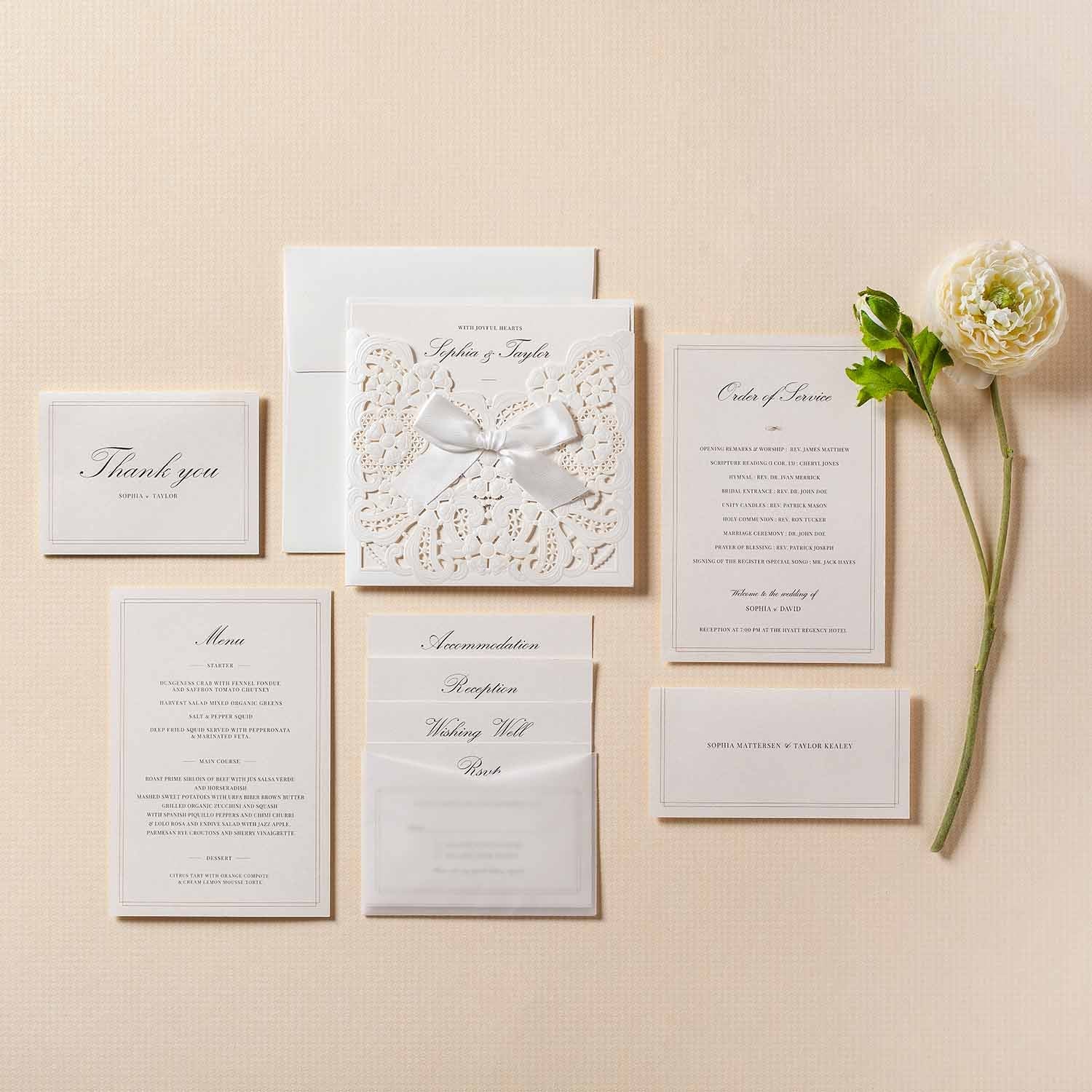 Laser cut wedding invitations - CW6112 - Personalised - Younique Gifts Melbourne