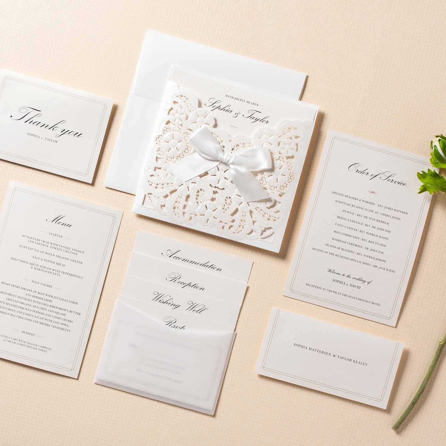 Laser cut wedding invitations - CW6112 - Personalised - Younique Gifts Melbourne