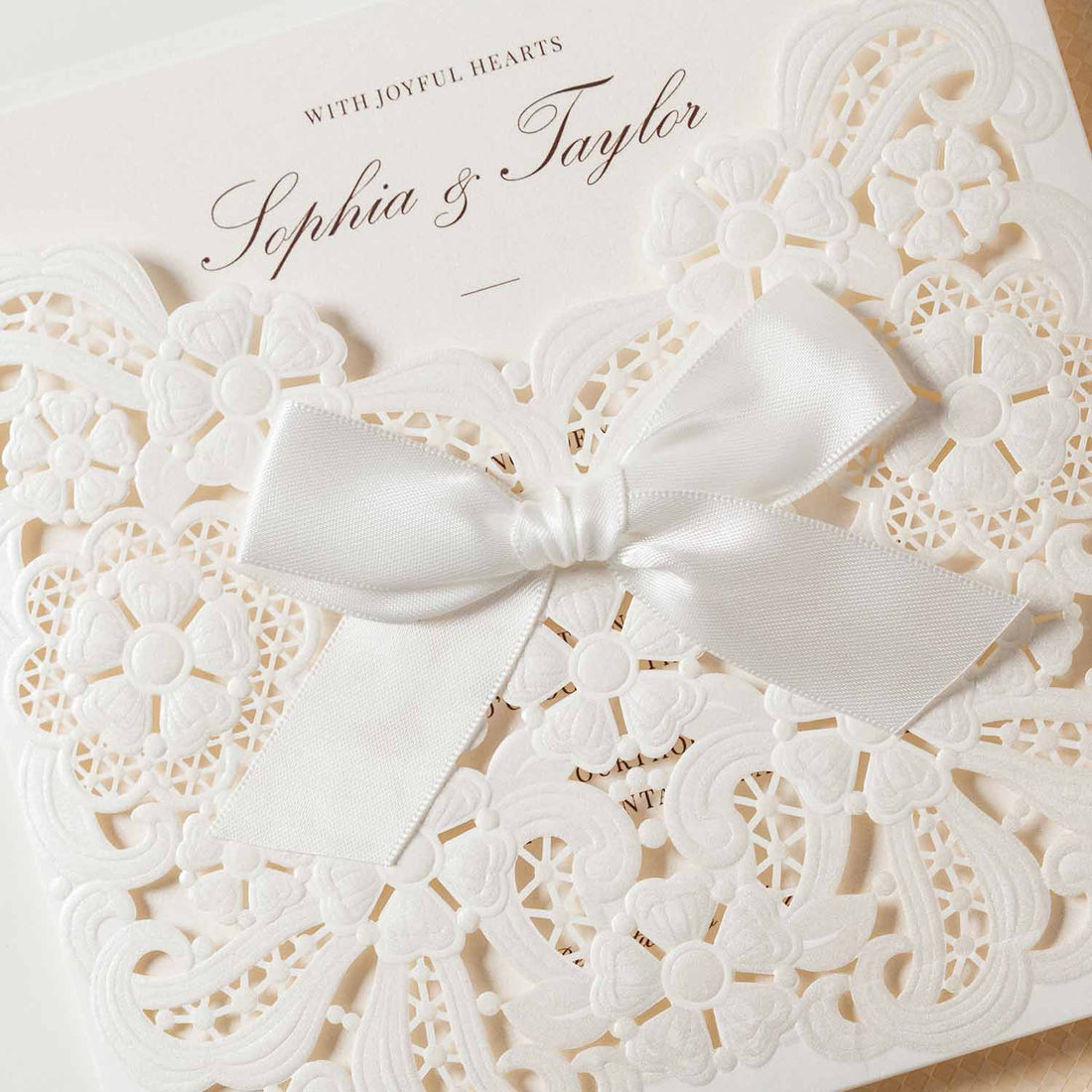 Laser cut wedding invitations - CW6112 - Personalised - Younique Gifts Melbourne