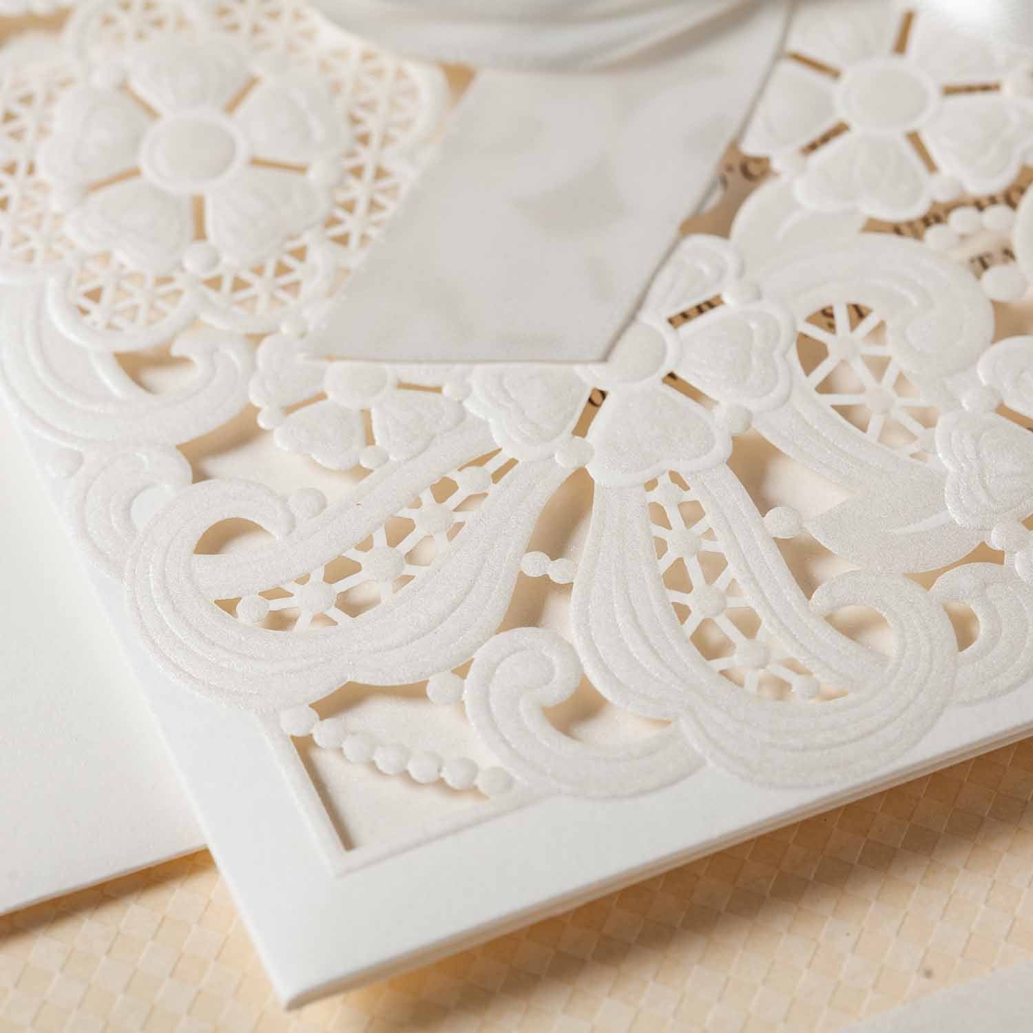 Laser cut wedding invitations - CW6112 - Personalised - Younique Gifts Melbourne