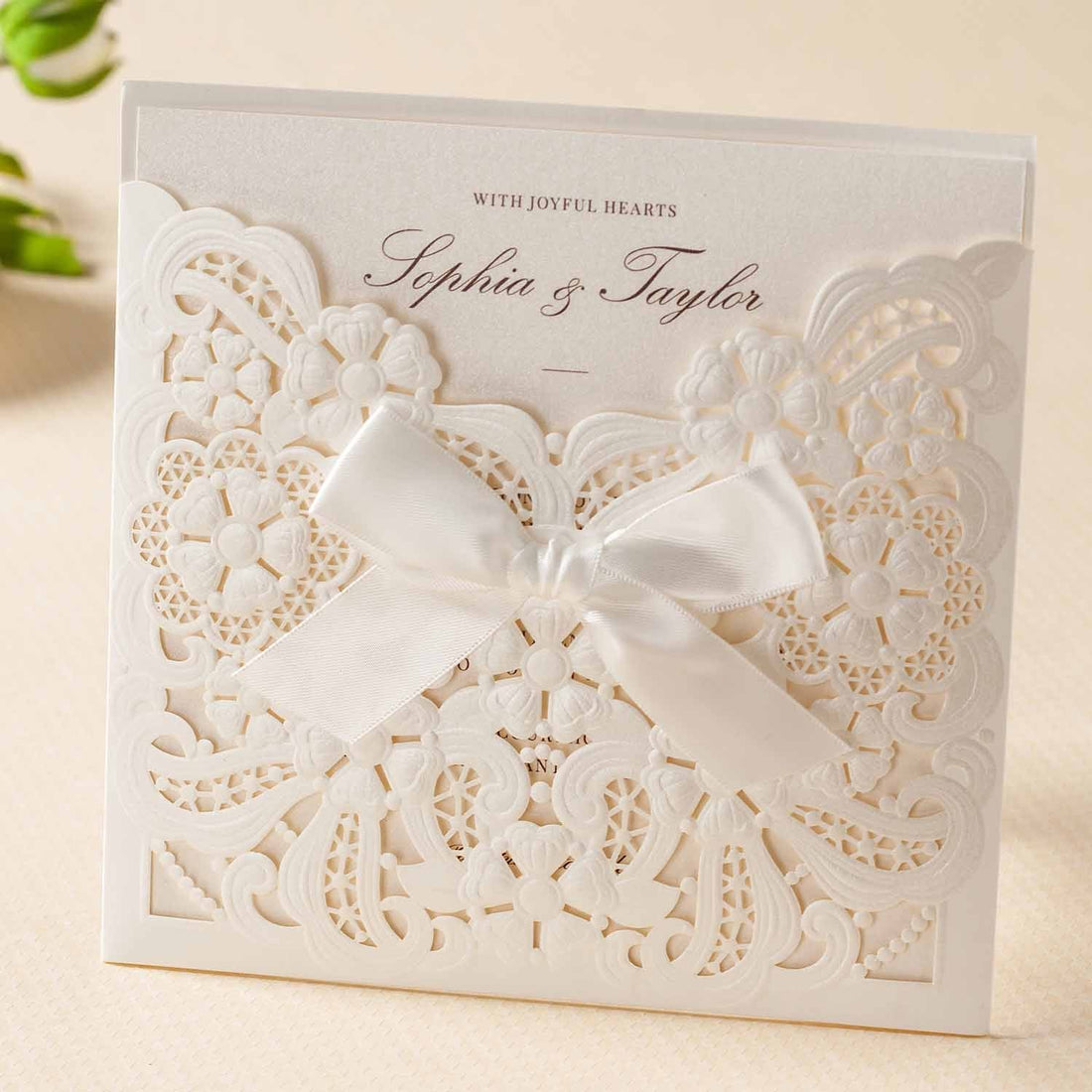 Laser cut wedding invitations - CW6112 - Personalised - Younique Gifts Melbourne