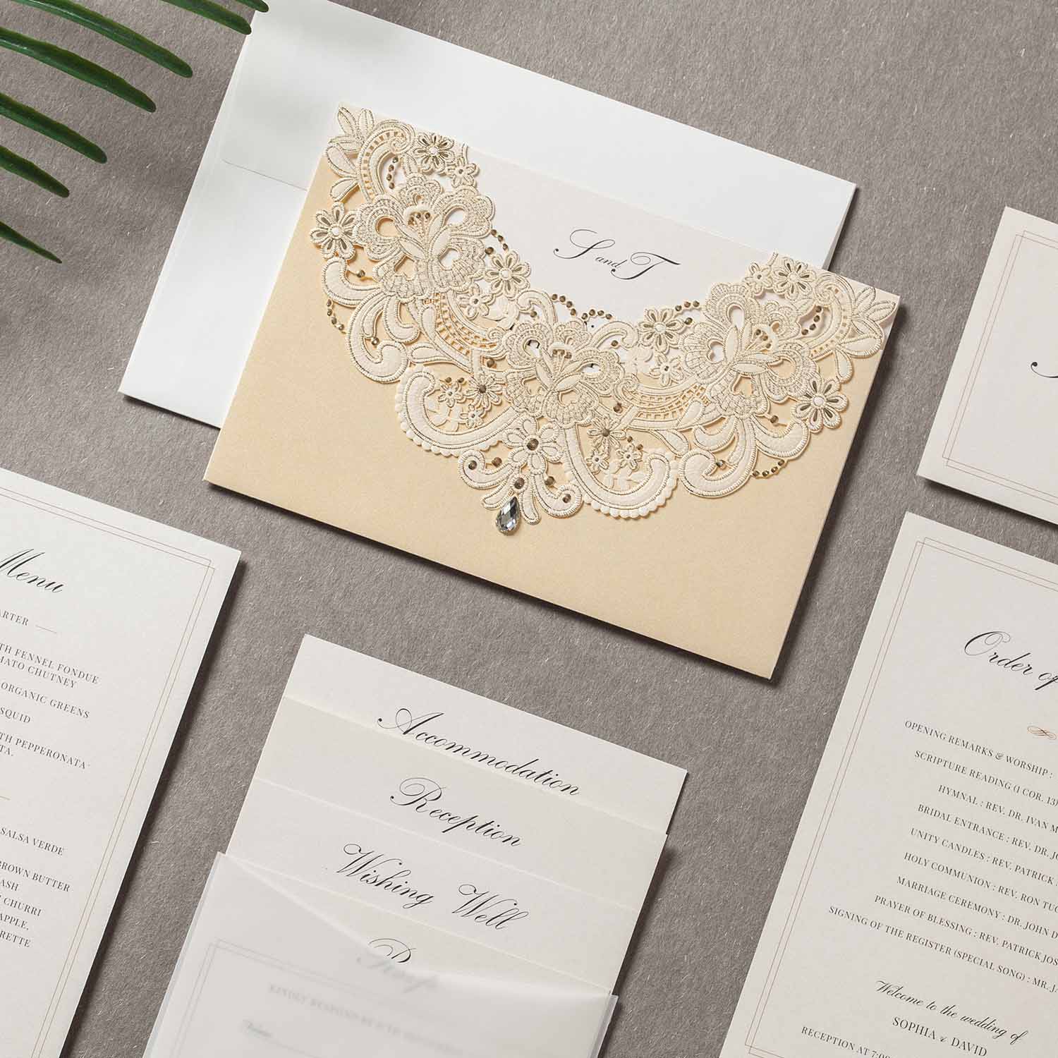 Laser cut wedding invitations - CW6115 - Personalised Invitations - Younique Gifts Melbourne