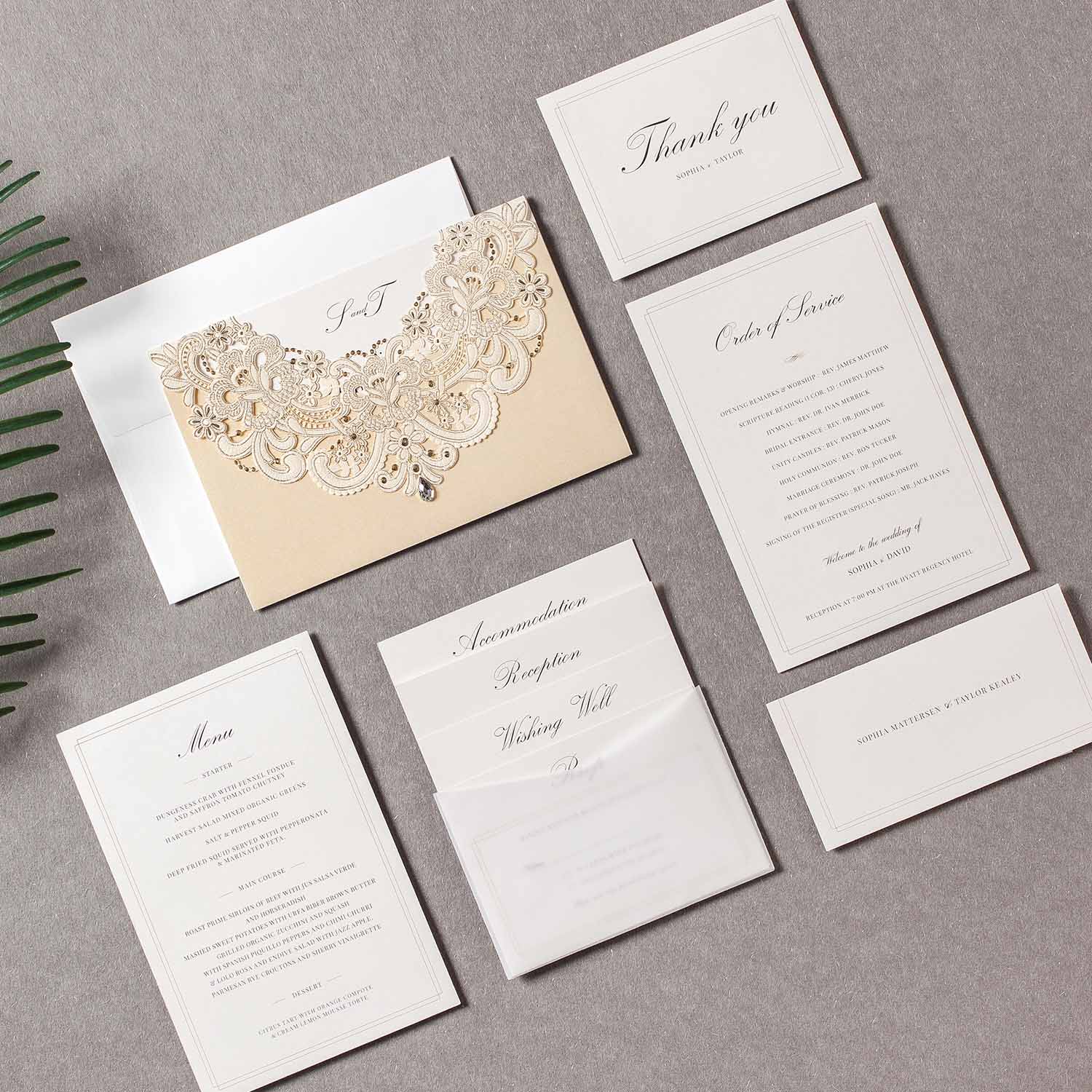 Laser cut wedding invitations - CW6115 - Personalised Invitations - Younique Gifts Melbourne