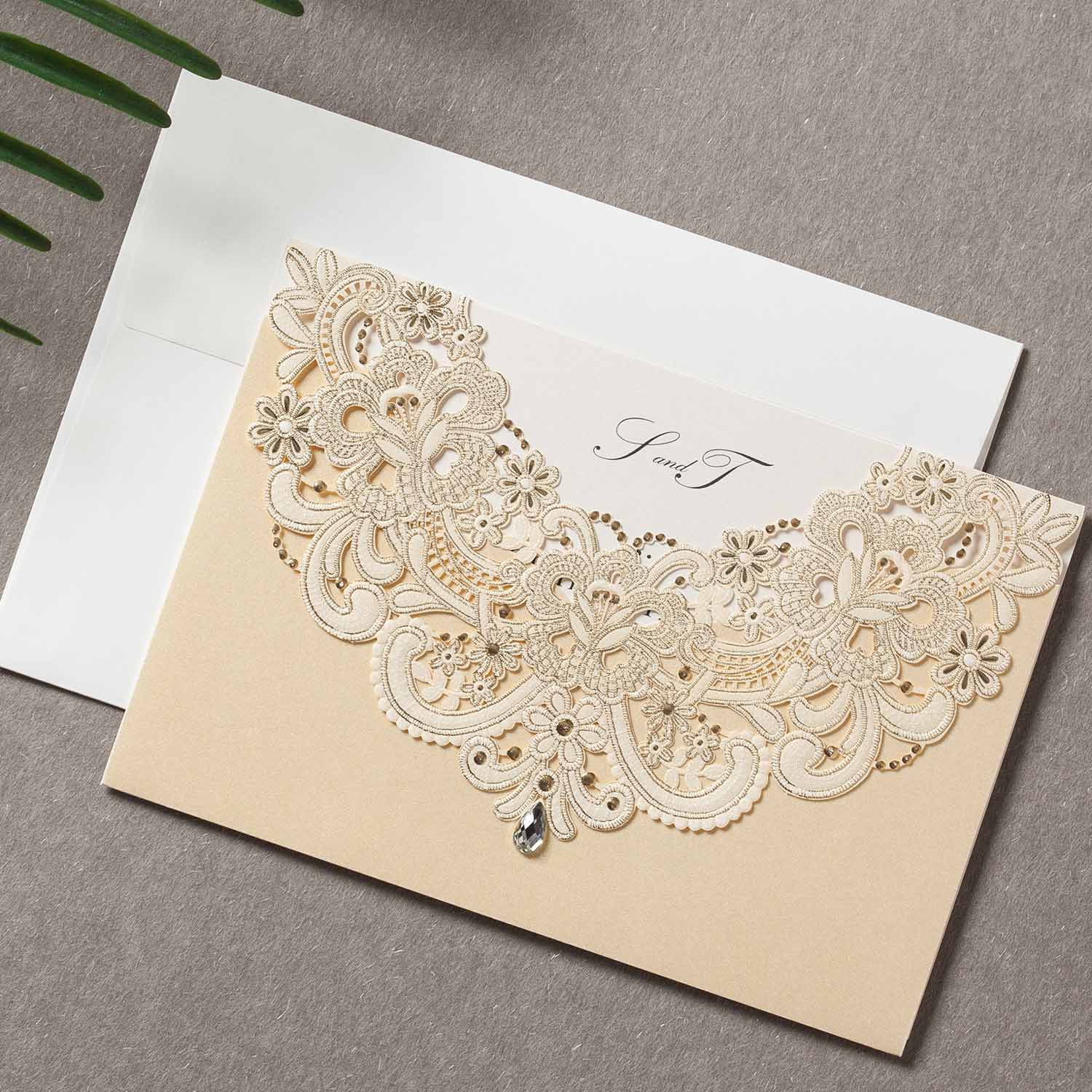 Laser cut wedding invitations - CW6115 - Personalised Invitations - Younique Gifts Melbourne
