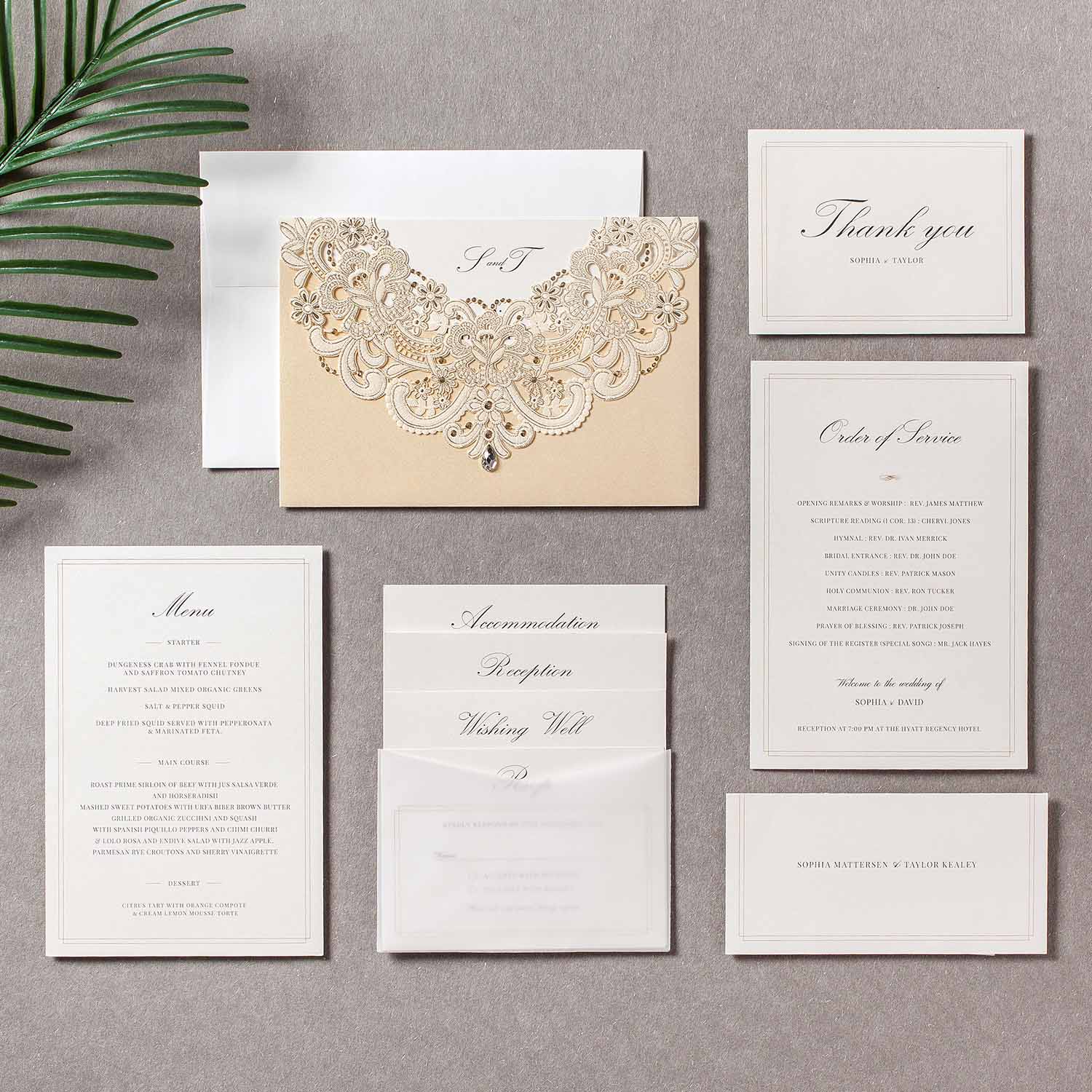 Laser cut wedding invitations - CW6115 - Personalised Invitations - Younique Gifts Melbourne