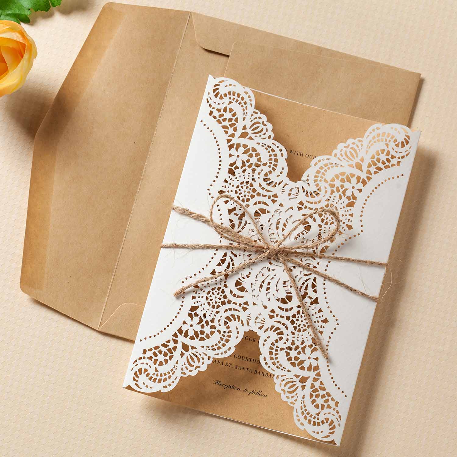 Laser cut wedding invitations - PK14113 - Personalised - Younique Gifts Melbourne
