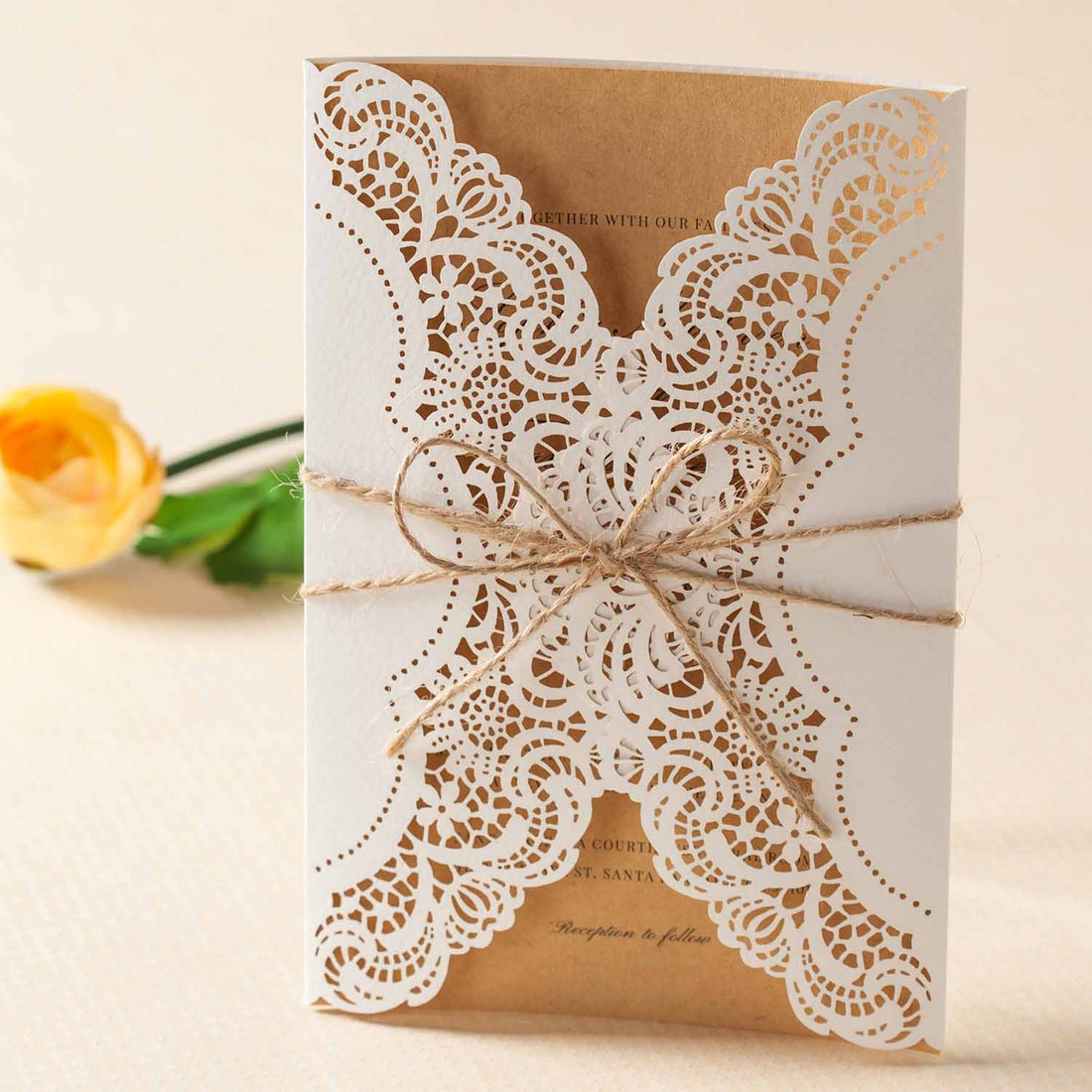 Laser cut wedding invitations - PK14113 - Personalised - Younique Gifts Melbourne